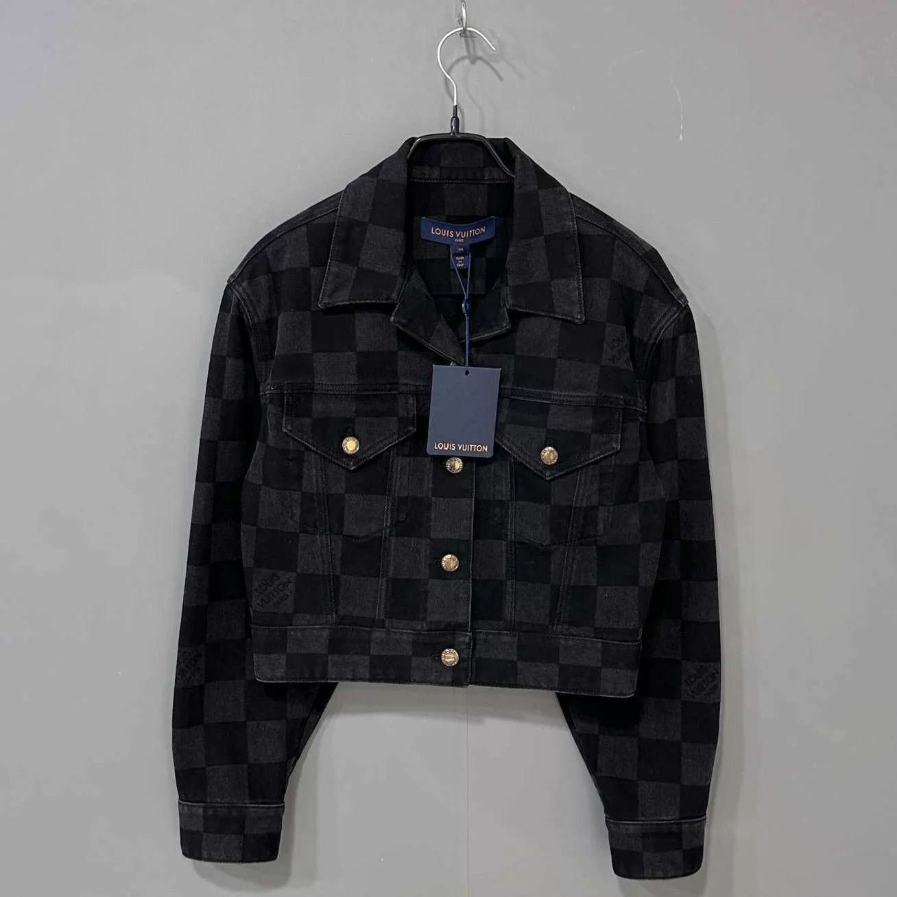 Louis Vuitton LV black and gray checkered denim jacket size 34 Size XS / US 0-2 / IT 36-38 - 1 Thumbnail