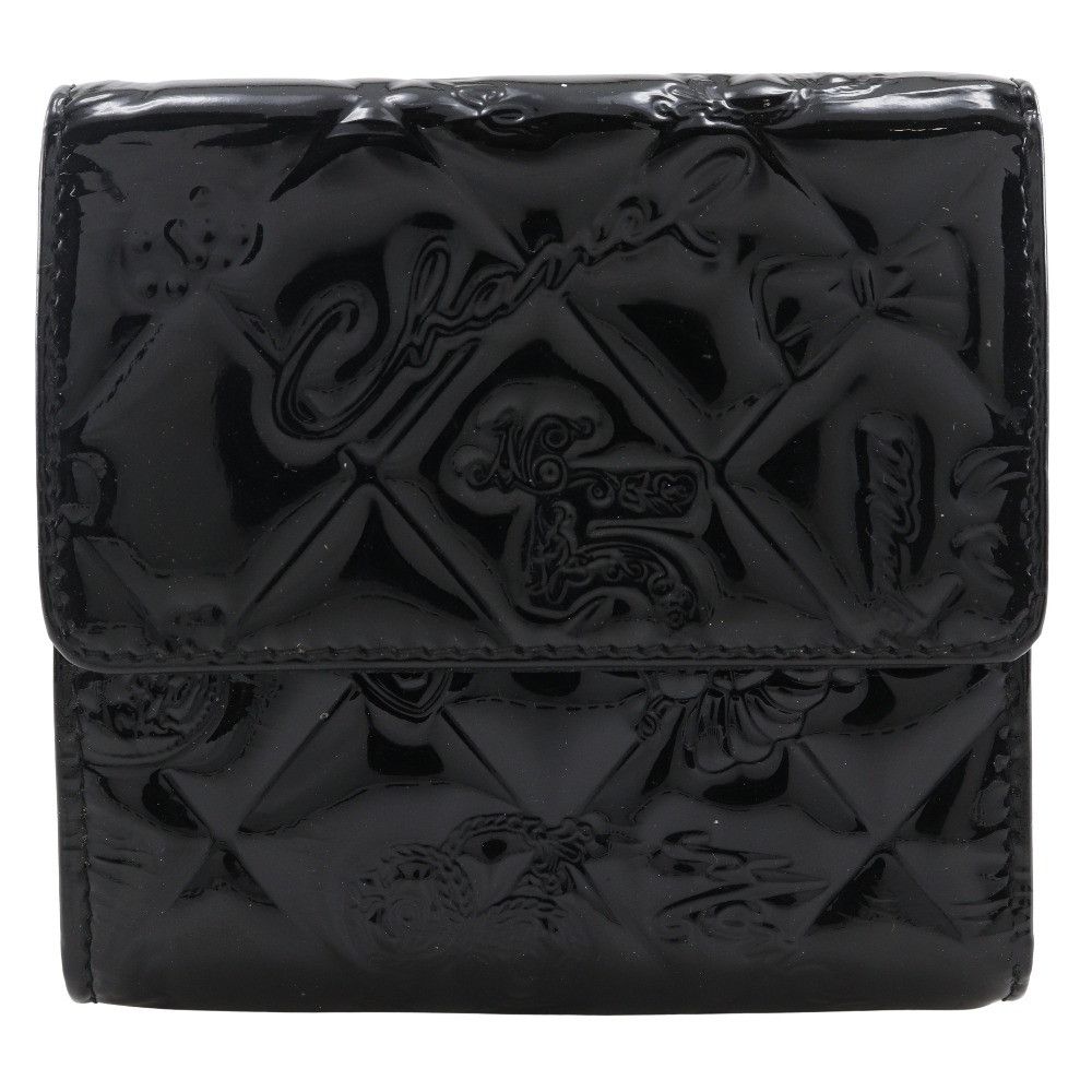 Chanel Chanel Chanel Icon Line Patent Leather Wallet Enamel Short Wallet A37152 Size ONE SIZE - 1 Thumbnail