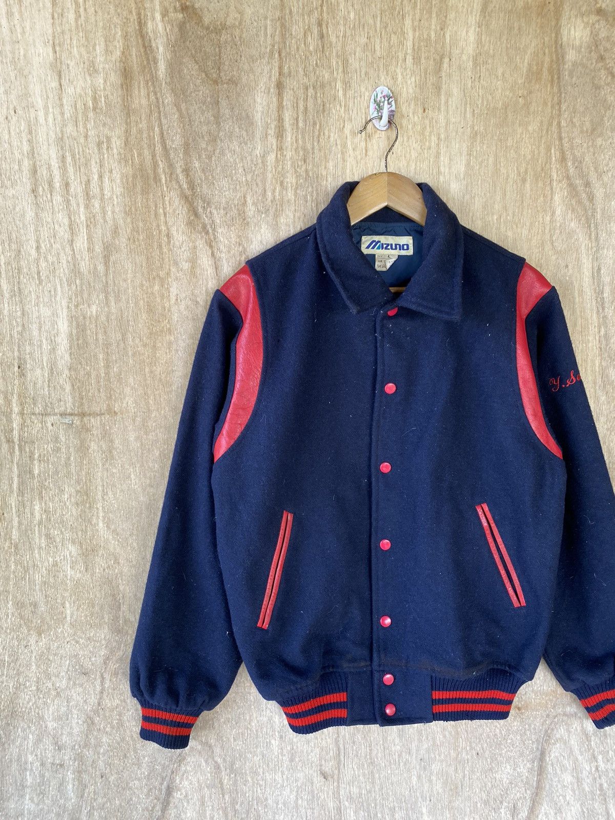 Mizuno × Vintage 👘SALE👘VINTAGE MIZUNO WOOL VARSITY JACKET Size US L / EU 52-54 / 3 - 4 Thumbnail