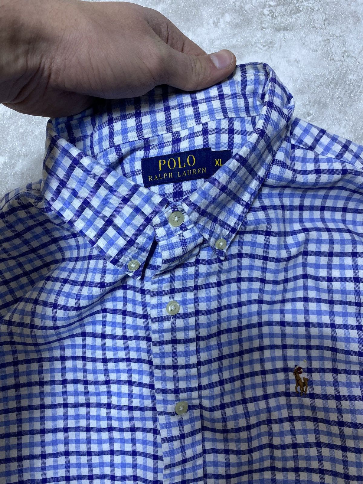 Polo Ralph Lauren Polo Ralph Lauren Vintage Blue Checkered Plaid Shirt Size US XL / EU 56 / 4 - 6 Thumbnail