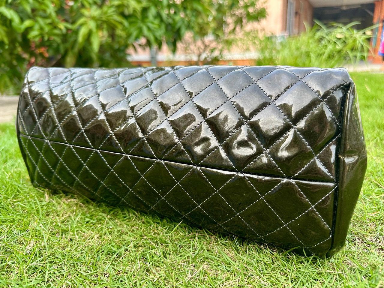 Chanel Mademoiselle Ombre Quilted Patent Leather Bowling