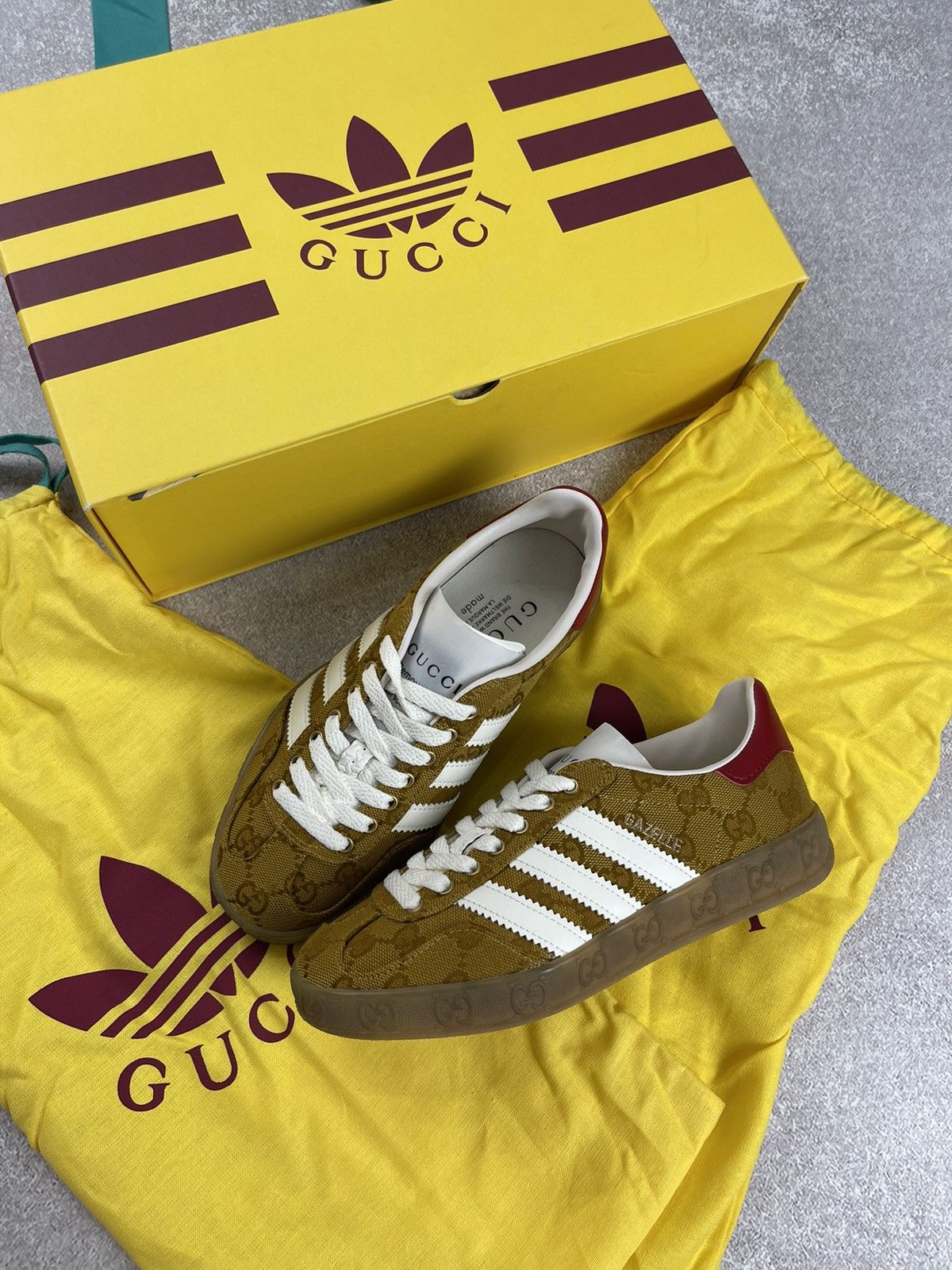 Gucci Adidas × Gucci Gazelle GG Monogram Sneakers Size 34 2/3 Size US 4 / IT 34 - 2 Thumbnail