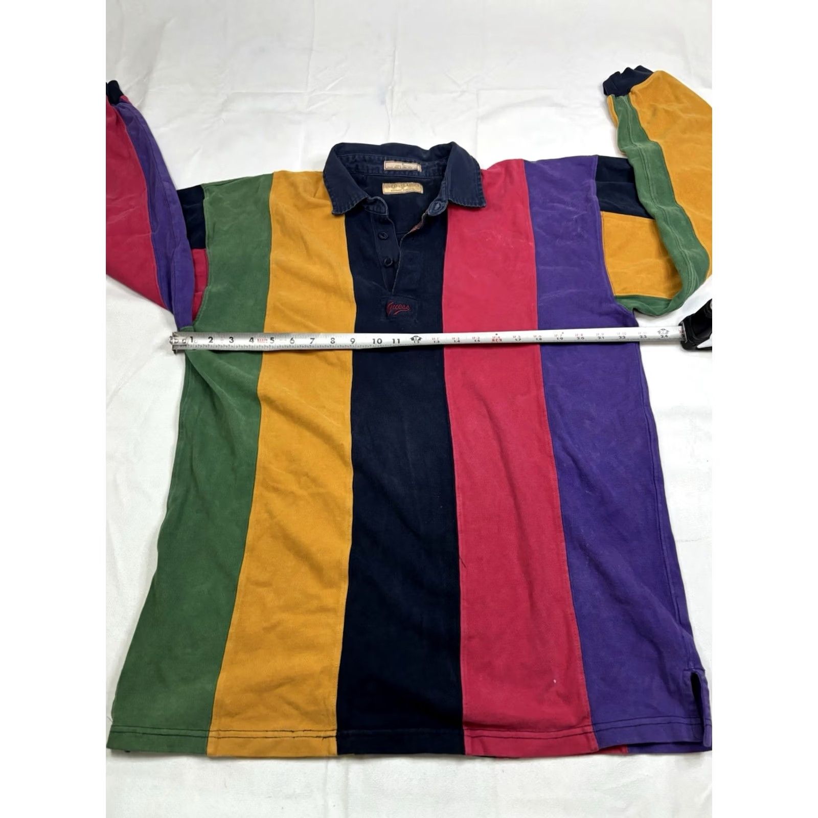 Guess VINTAGE GUESS Classics by Georges Marciano LS Polo Striped 3/4 Shirt Large Green Men Shirt 80s Streetwear Mens Size US L / EU 52-54 / 3 - 5 Thumbnail