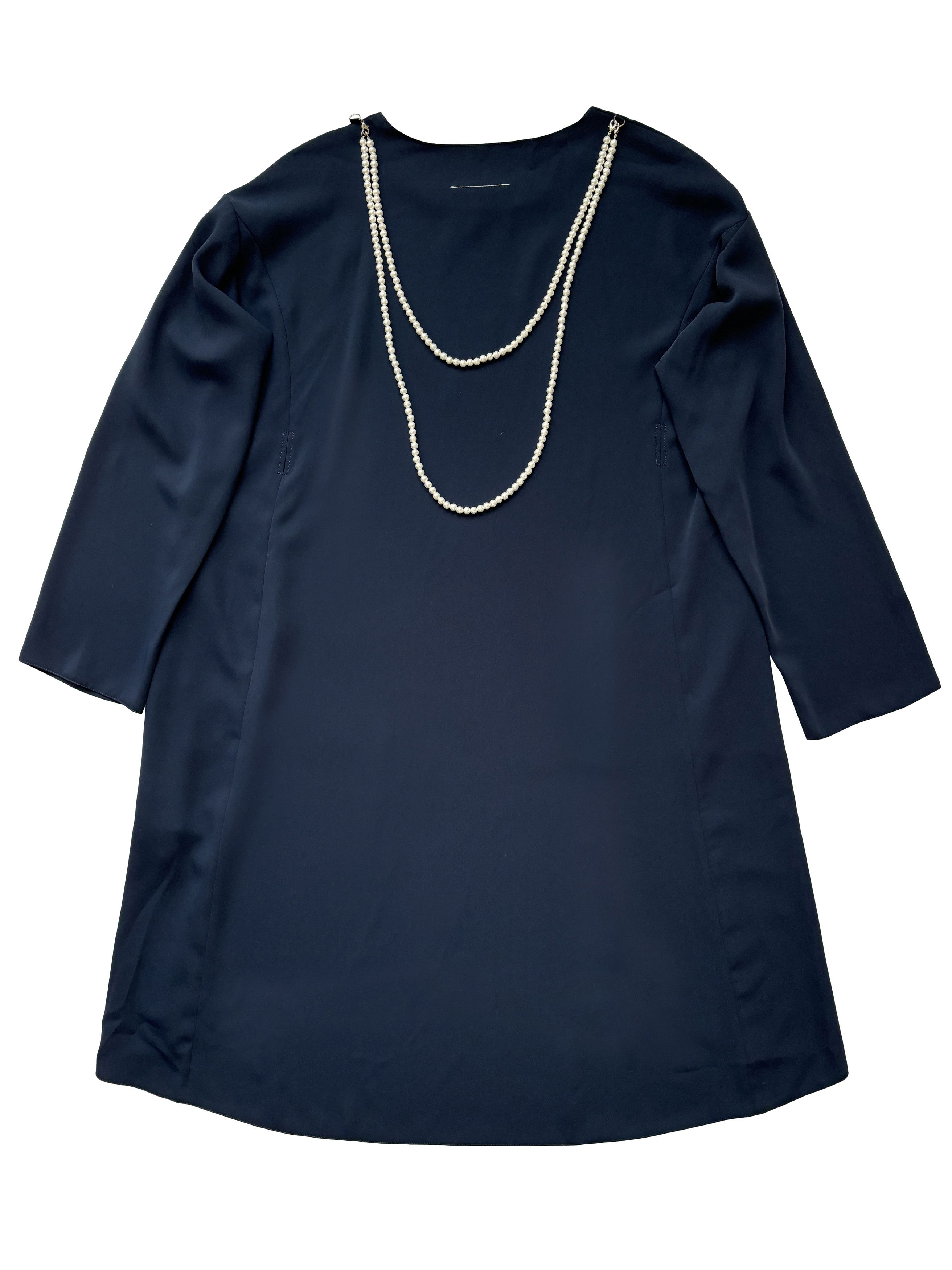 Maison Margiela ⚡️QUICK SALE⚡️2017 Margiela MM6 Navy Dress with Pearls Size M / US 6-8 / IT 42-44 - 3 Thumbnail