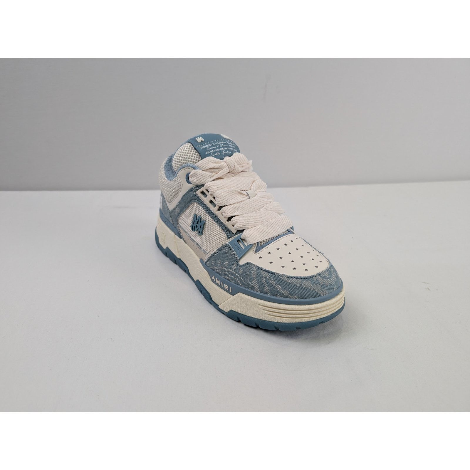 Amiri o1rshd1 Bandana Denim MA-1 Sneakers in Dusty Blue Size US 11 / EU 44 - 2 Thumbnail