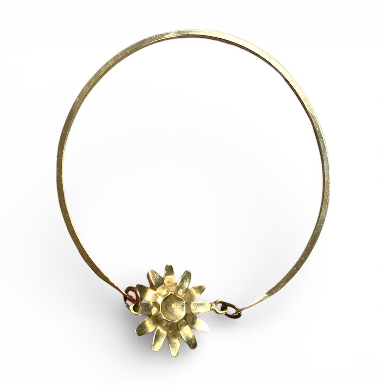 Vintage VTG 70s Gold Daisy Bracelet Bangle Size ONE SIZE - 2 Thumbnail