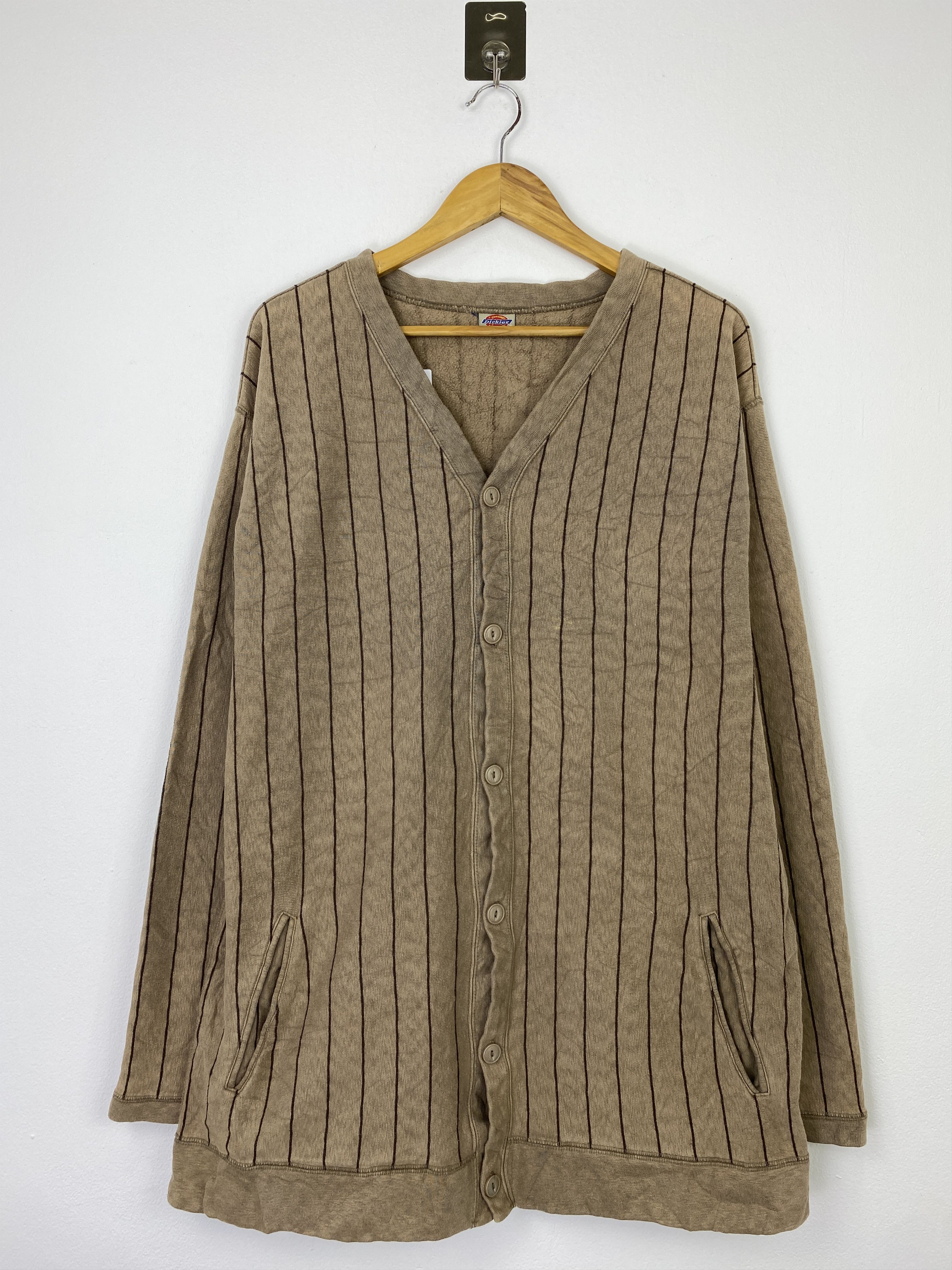 Dickies Vintage Dickies Pinstripe Sweatshirt Cardigan BP0040 Size US L / EU 52-54 / 3 - 1 Thumbnail