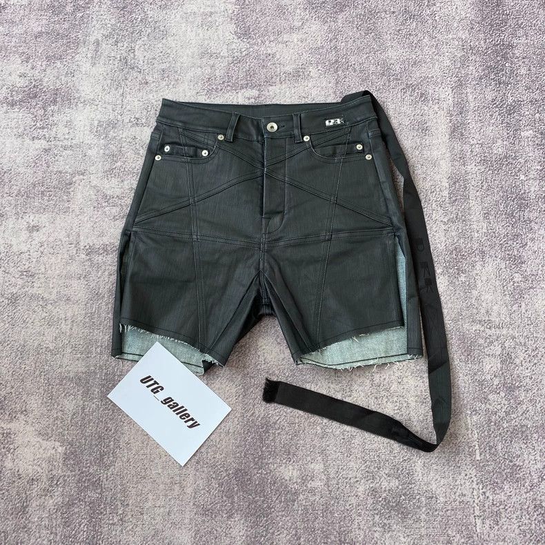 Rick Owens Rick Owens size XS waxed denim shorts Size 42" / US 20 - 1 Thumbnail