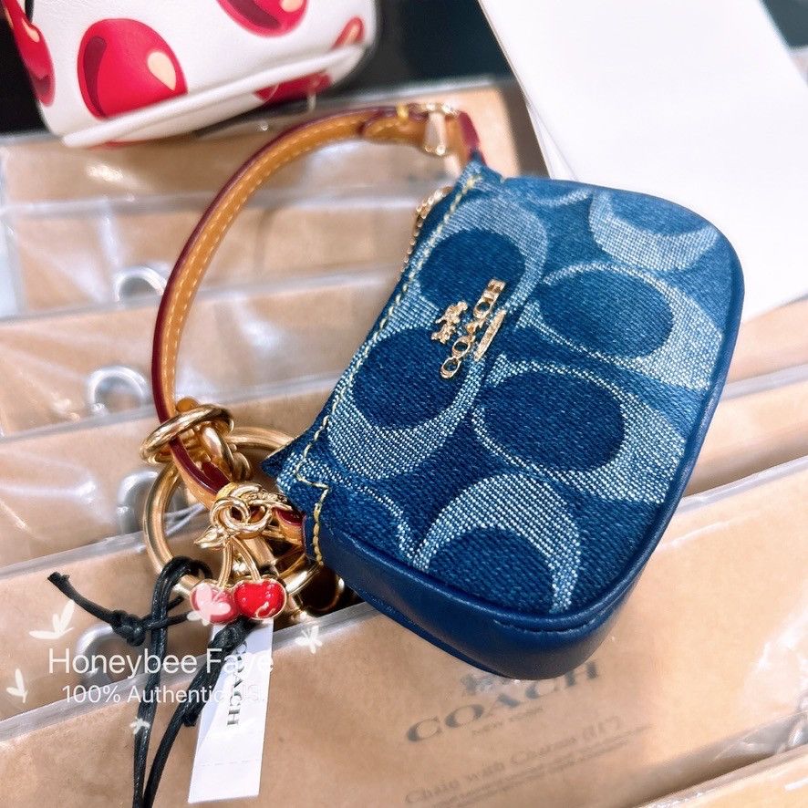 Coach Mini Nolita Bag Charm In Signature Denim CZ085 Size ONE SIZE - 2 Thumbnail