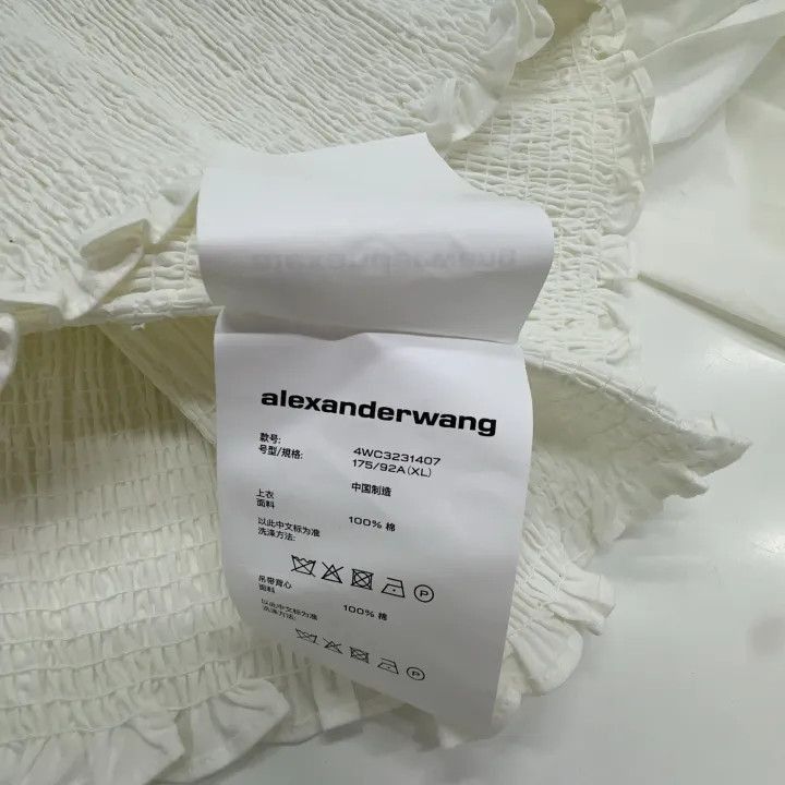 Alexander Wang Alexander Wang White Cropped Long Sleeve Shirt - Size XL / US 12-14 / IT 48-50 - 7 Thumbnail