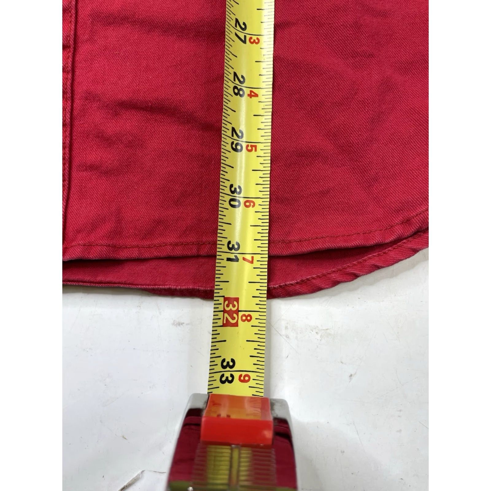Levi's VINTAGE Levi's Shirt Mens Large Red Denim Button-Up Long Sleeve Cotton 90s Size US L / EU 52-54 / 3 - 6 Thumbnail