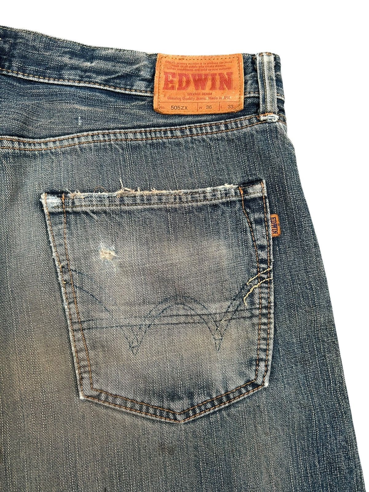 Kapital Vintage Edwin 505ZX Selvedge Distressed Denim Jeans Size US 38 / EU 54 - 14 Thumbnail