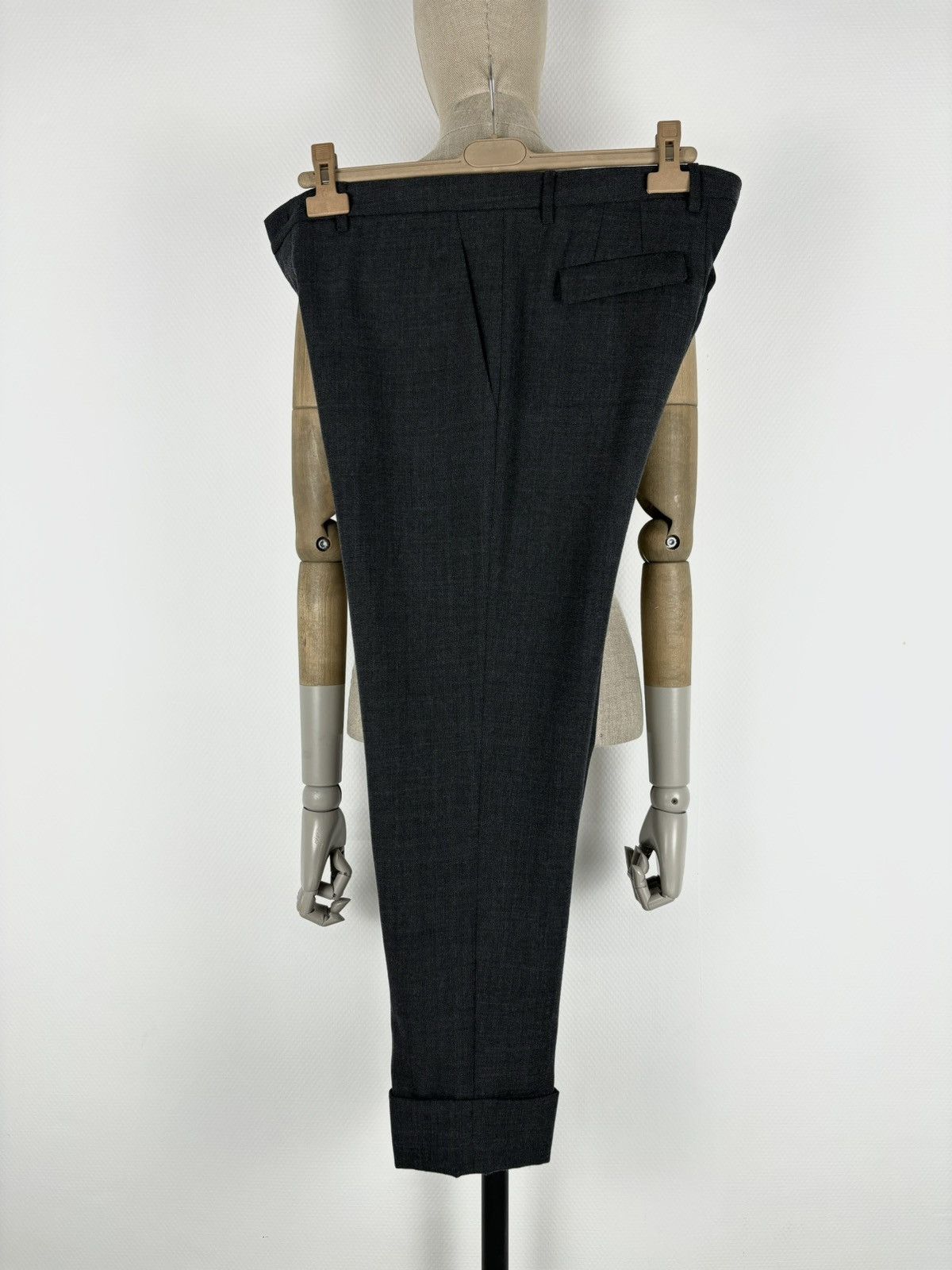 Balenciaga × Marni Unisex Commessa Wool Italy Classic Grey Pants Pocket Tapered Trousers 44 Size 30" / US 8 / IT 44 - 6 Thumbnail