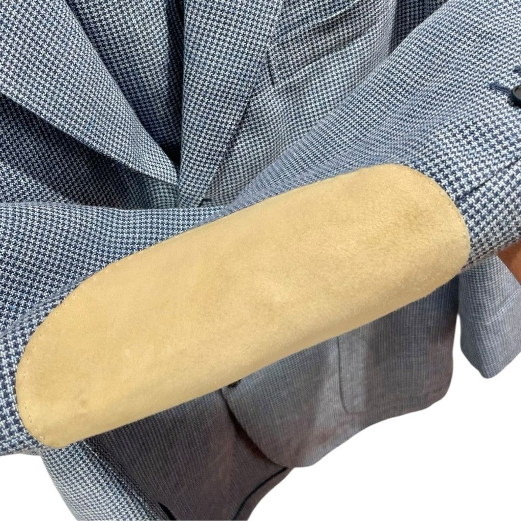 Other Al Duca D'aosta Unlined Blue Linen & Suede Suit Jacket UK 40 Size 40R - 4 Thumbnail