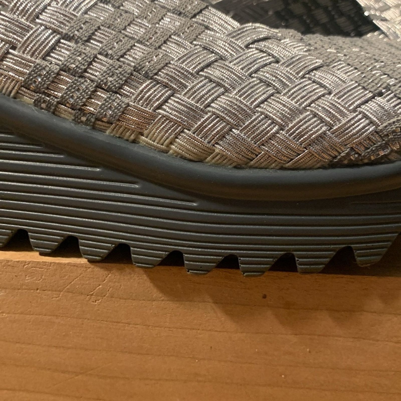Vintage Bernie Mev silver woven Maryjanes wedge comfy travel shoes Size US 8 / IT 38 - 10 Thumbnail