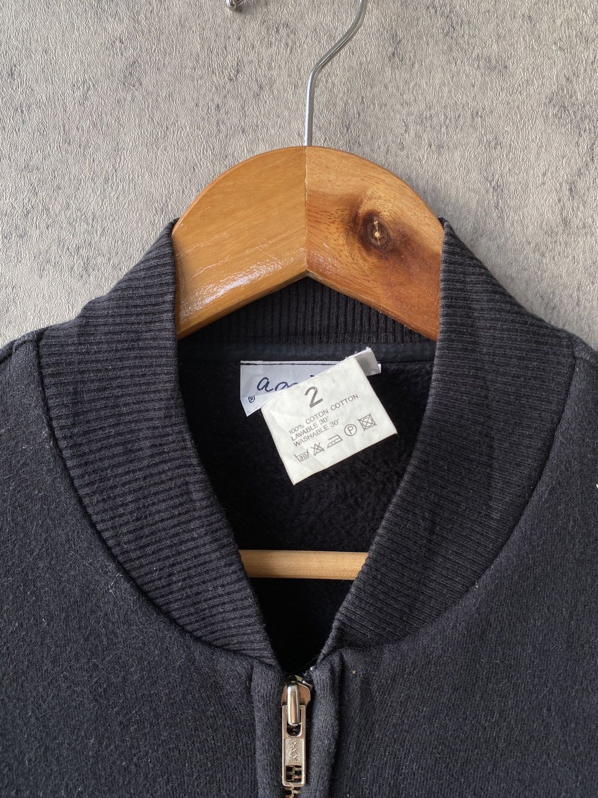 agnes b. Agnes B Faded Black Bomber Sweat Jacket Size US M / EU 48-50 / 2 - 7 Thumbnail