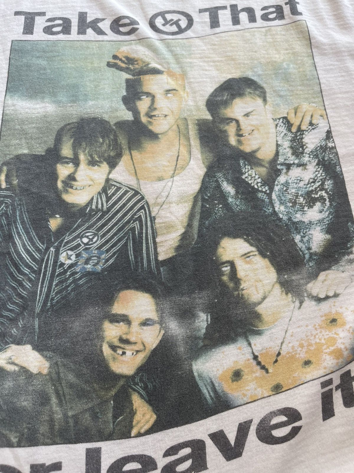 Band Tees Vintage 90s Take That "Or Leave It" Parody Bootleg T-Shirt Size US XL / EU 56 / 4 - 6 Thumbnail