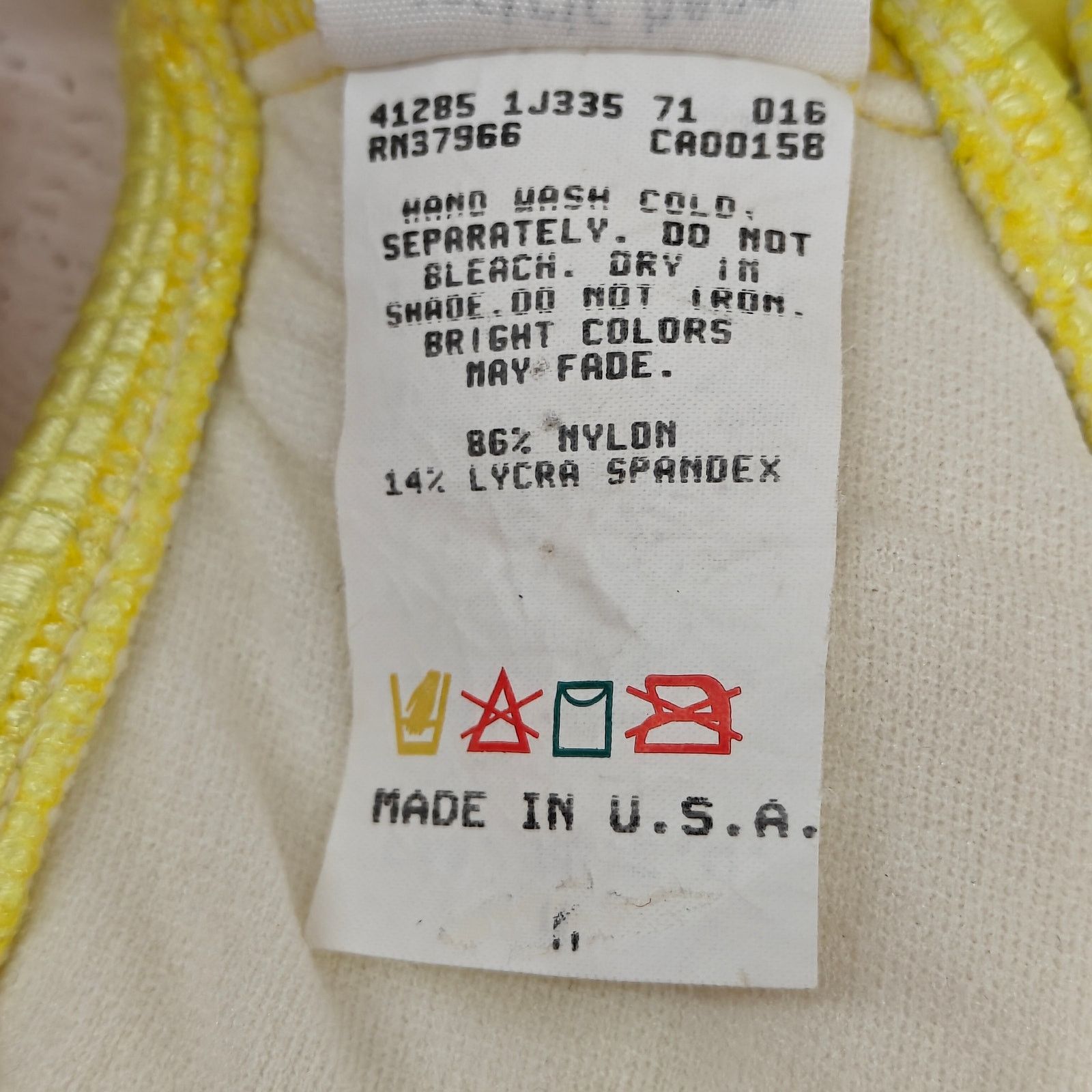 Jantzen Vintage Electric Beach Jantzen Bright Yellow Waffle Top M Size ONE SIZE - 3 Thumbnail
