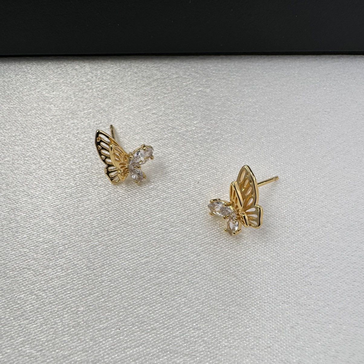 Designer Small CZ Butterfly Stud Earrings for Women Size ONE SIZE - 3 Thumbnail