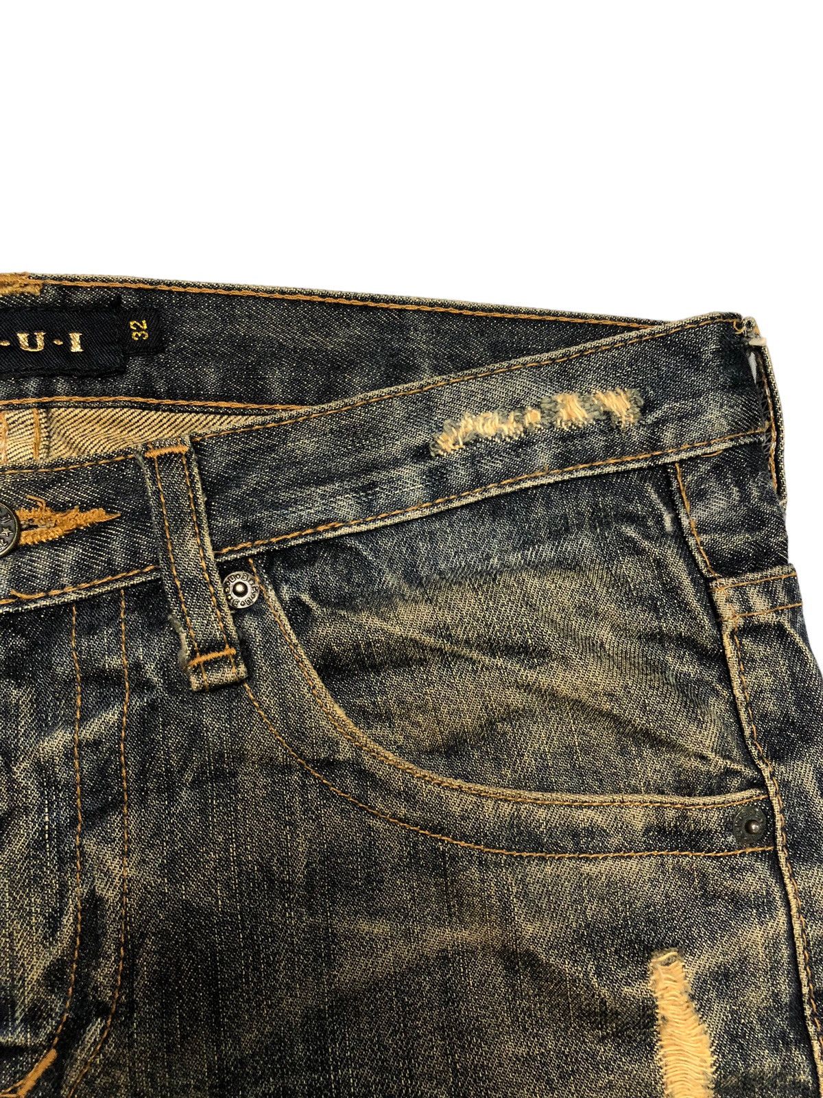Japanese Brand Japanese Brand KUI distressed glitter rusty denim pants Size US 33 - 15 Thumbnail