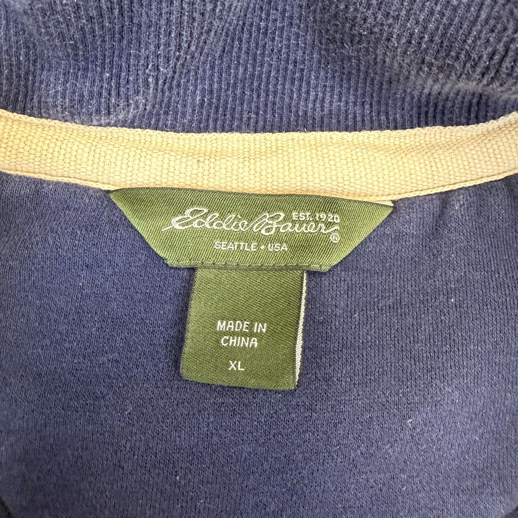 Eddie Bauer Eddie Bauer Sweatshirt Mens XL Blue Full Zip Mock Neck Lined Fleece Pockets Heavyweight Zip Size US XL / EU 56 / 4 - 2 Thumbnail