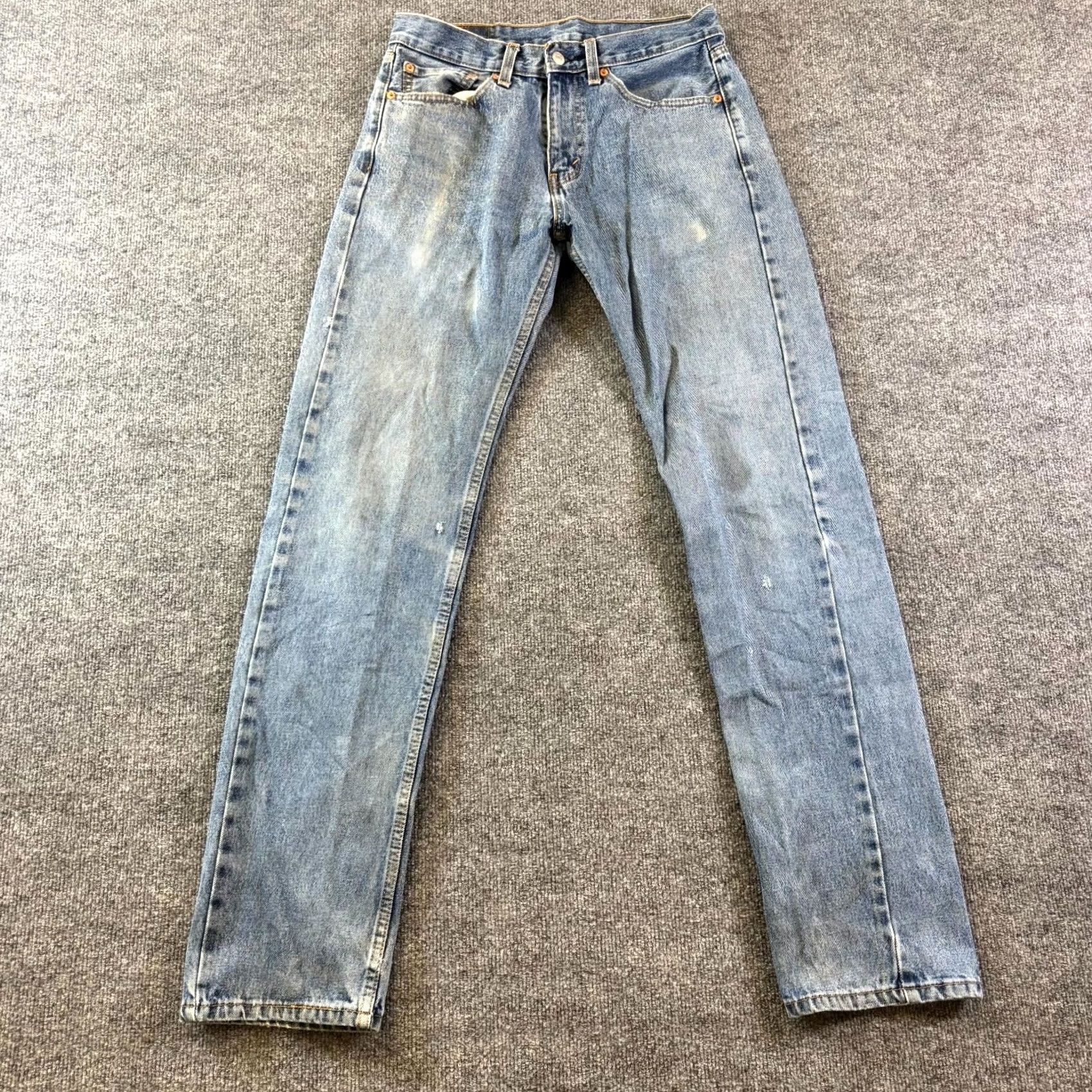 Levi's Levi's 505 Jeans Mens 31x36 Blue Denim Medium Stonewash Straight Leg Workwear Jeans Size US 31 - 2 Thumbnail