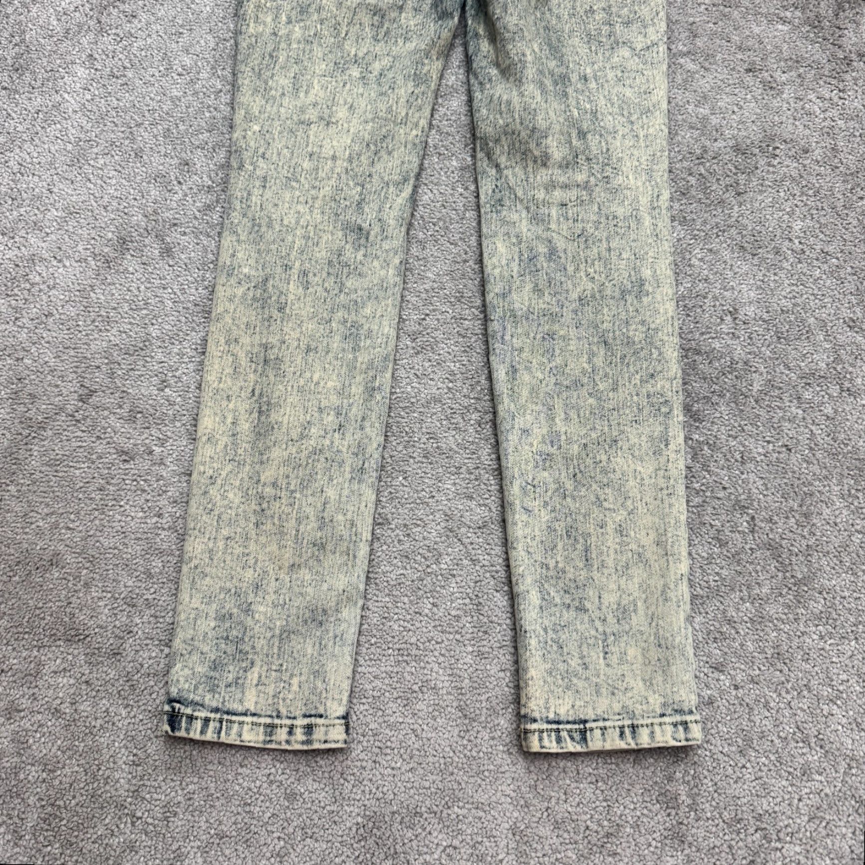 Vintage Sneak Peek Jeans Womens 5 Skinny High Rise Distressed Acid Wash Blue Denim 5-Pocket Regular Size 27" / US 4 / IT 40 - 6 Thumbnail