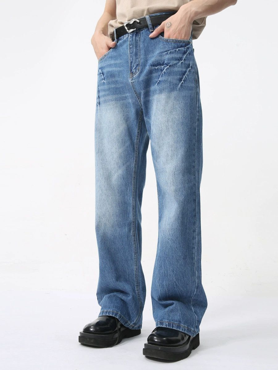 Jean American high street lightning cracked flared washed jeans Size US 32 / EU 48 - 3 Thumbnail