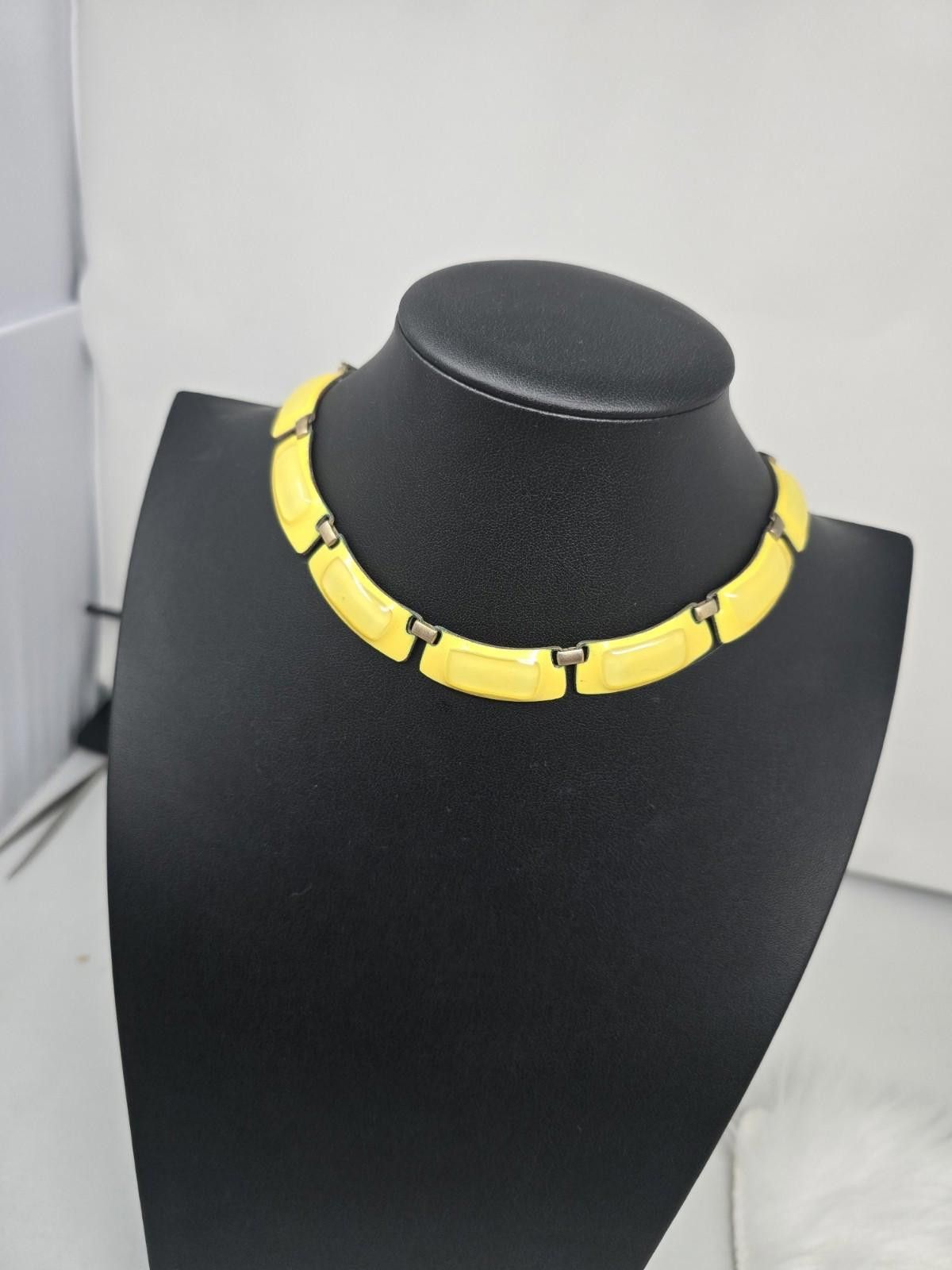 Other Vintage Kay Denning Yellow Enamel Panel Choker Signed Size ONE SIZE - 5 Thumbnail