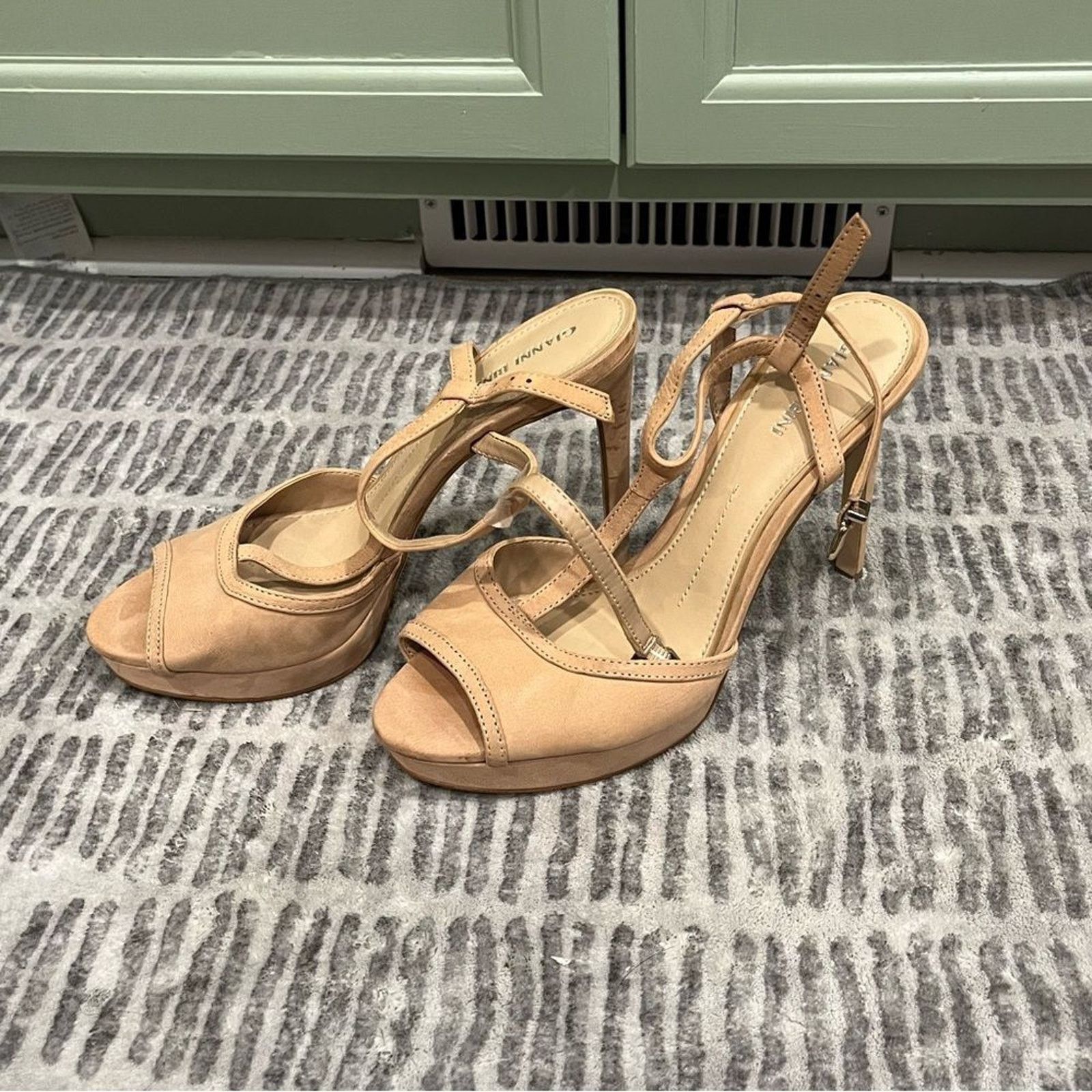 Gianni Valentino Gianni Bini Platform Stiletto High Heels Leather Beige 9.5 Size US 9.5 / IT 39.5 - 2 Thumbnail