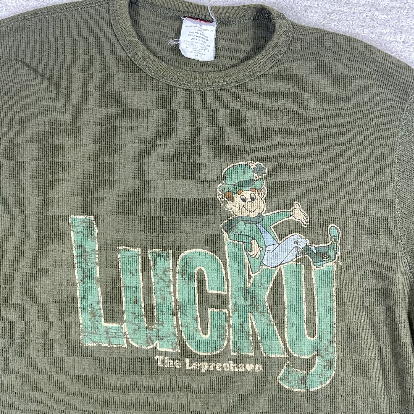 Vintage VINTAGE Lucky Charms Shirt TNT Mens M Green Thermal Waffle Knit Leprechaun Shirt Size US M / EU 48-50 / 2 - 6 Thumbnail