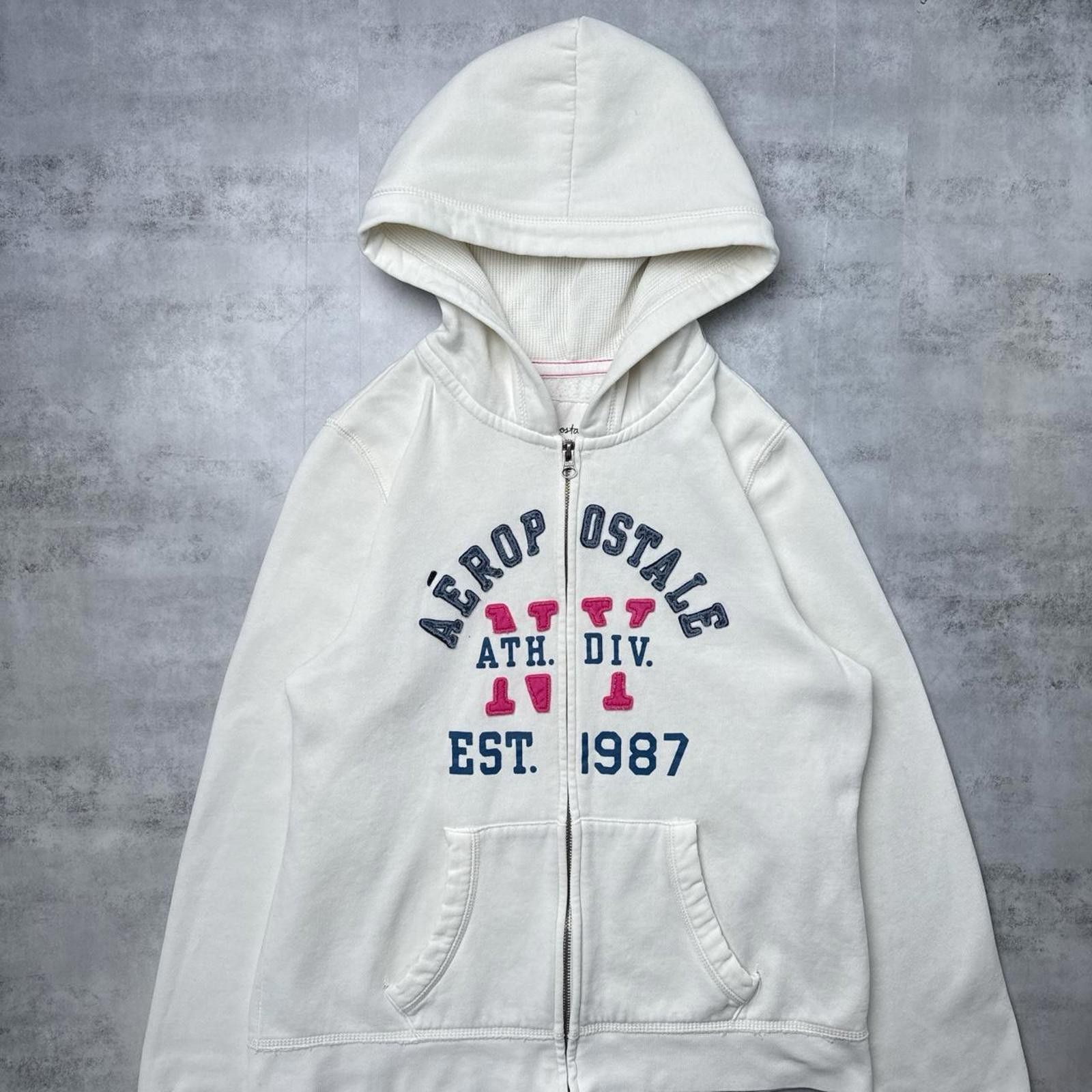 Aeropostale Y2K Aeropostale 00s White zip up jacket Size XL / US 12-14 / IT 48-50 - 4 Thumbnail