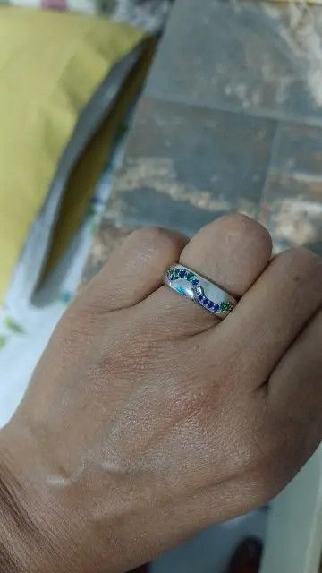 Jewelry Luxury Crystal Green/Blue Rings Size ONE SIZE - 4 Thumbnail