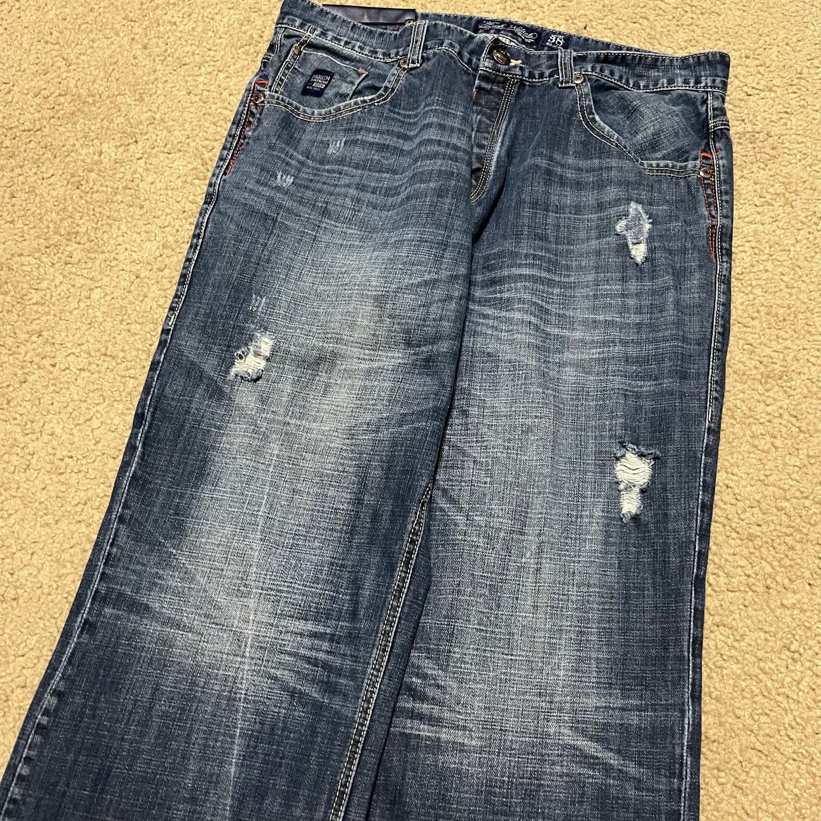 Parish Nation Parish Nation Y2K Baggy Skater Embroidered Acid Washed Jeans Size US 36 / EU 52 - 3 Thumbnail
