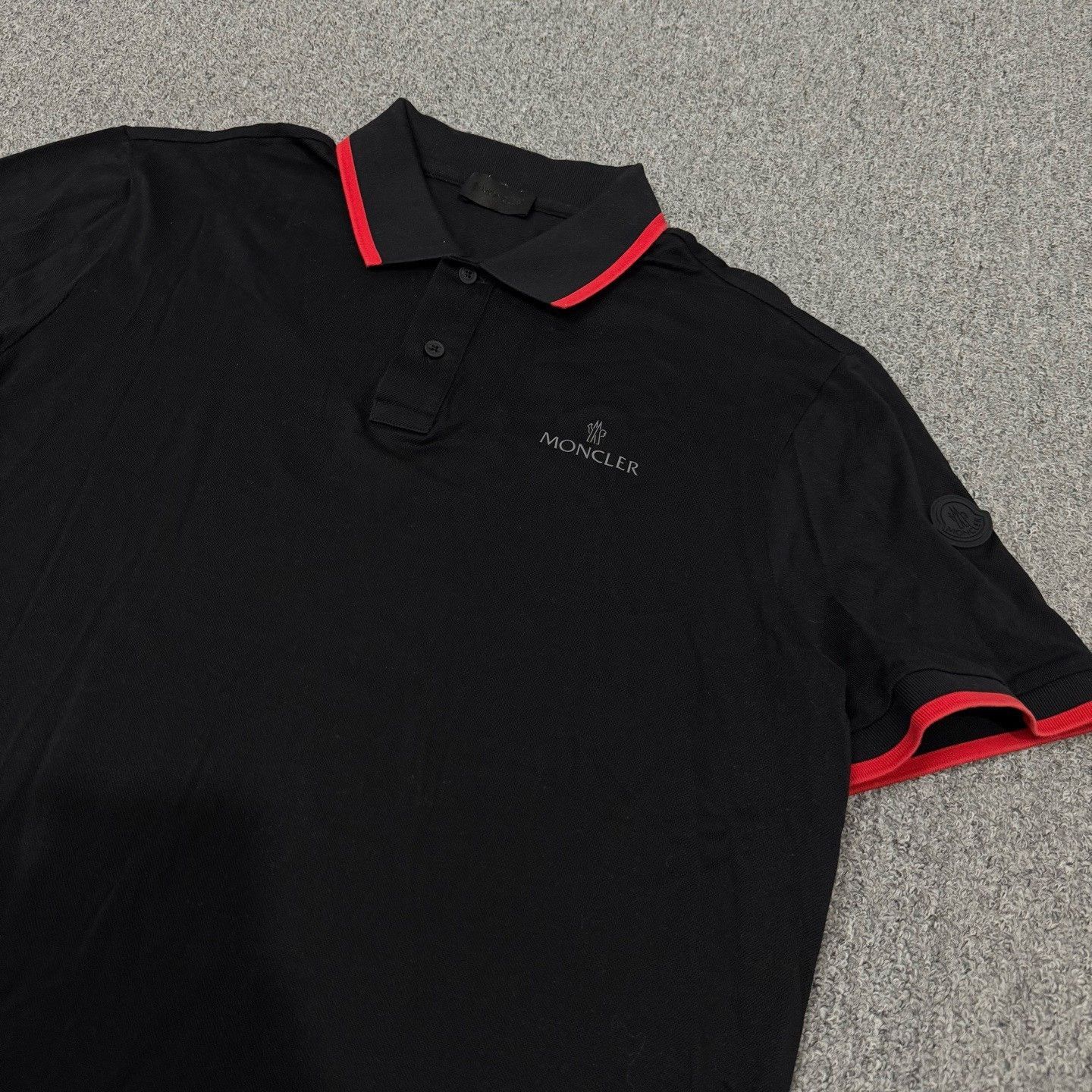 Moncler Moncler Black Chest Logo Polo Shirt Size US XL / EU 56 / 4 - 3 Thumbnail