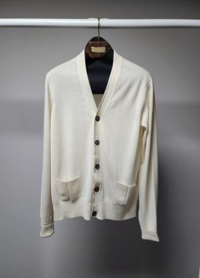 o1sm1stk0124 Fine Cashmere Cardigan in Cream