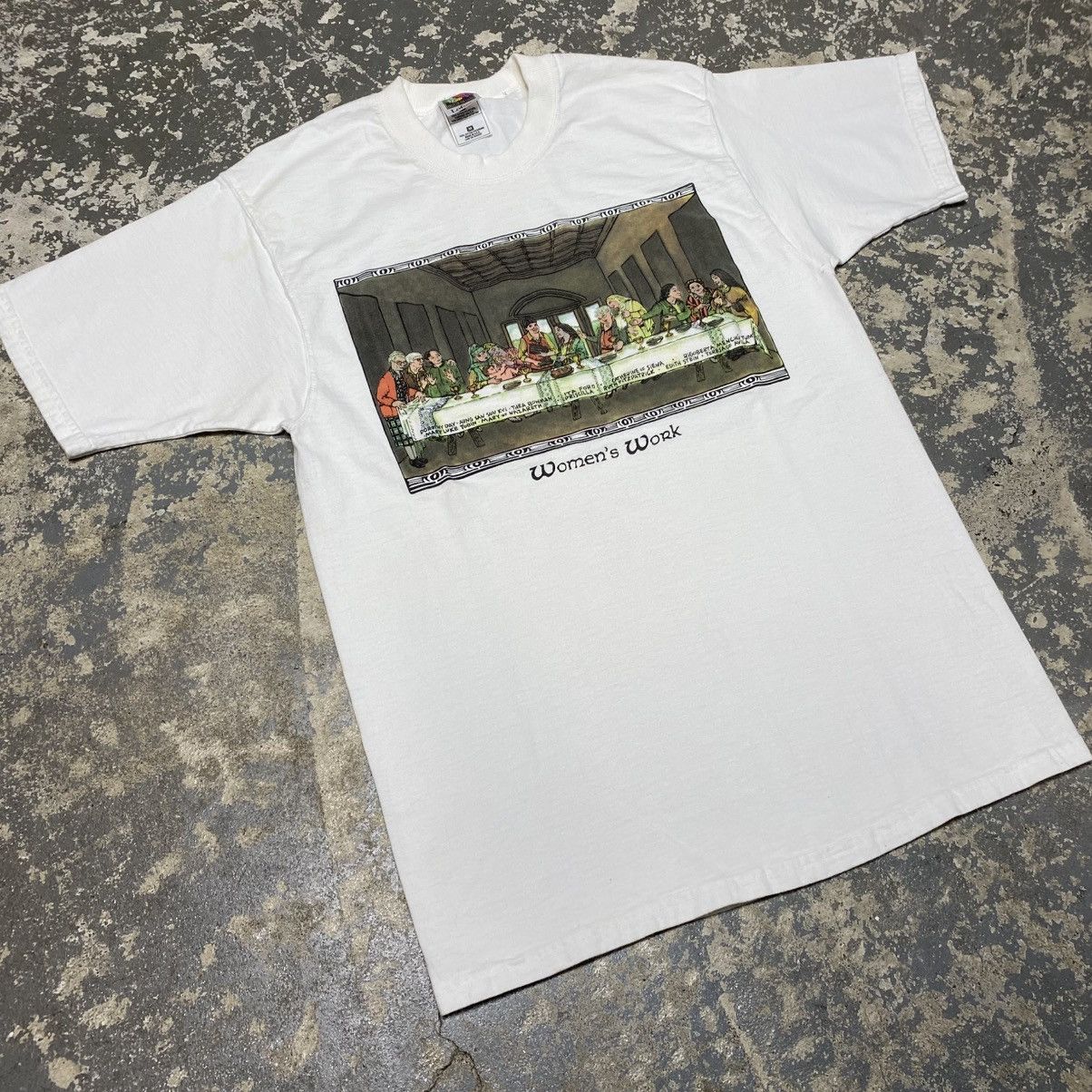 Japanese Brand × Vintage Vintage Women’s Work Last Supper Activist Parody 90s Tshirt Size US M / EU 48-50 / 2 - 7 Thumbnail