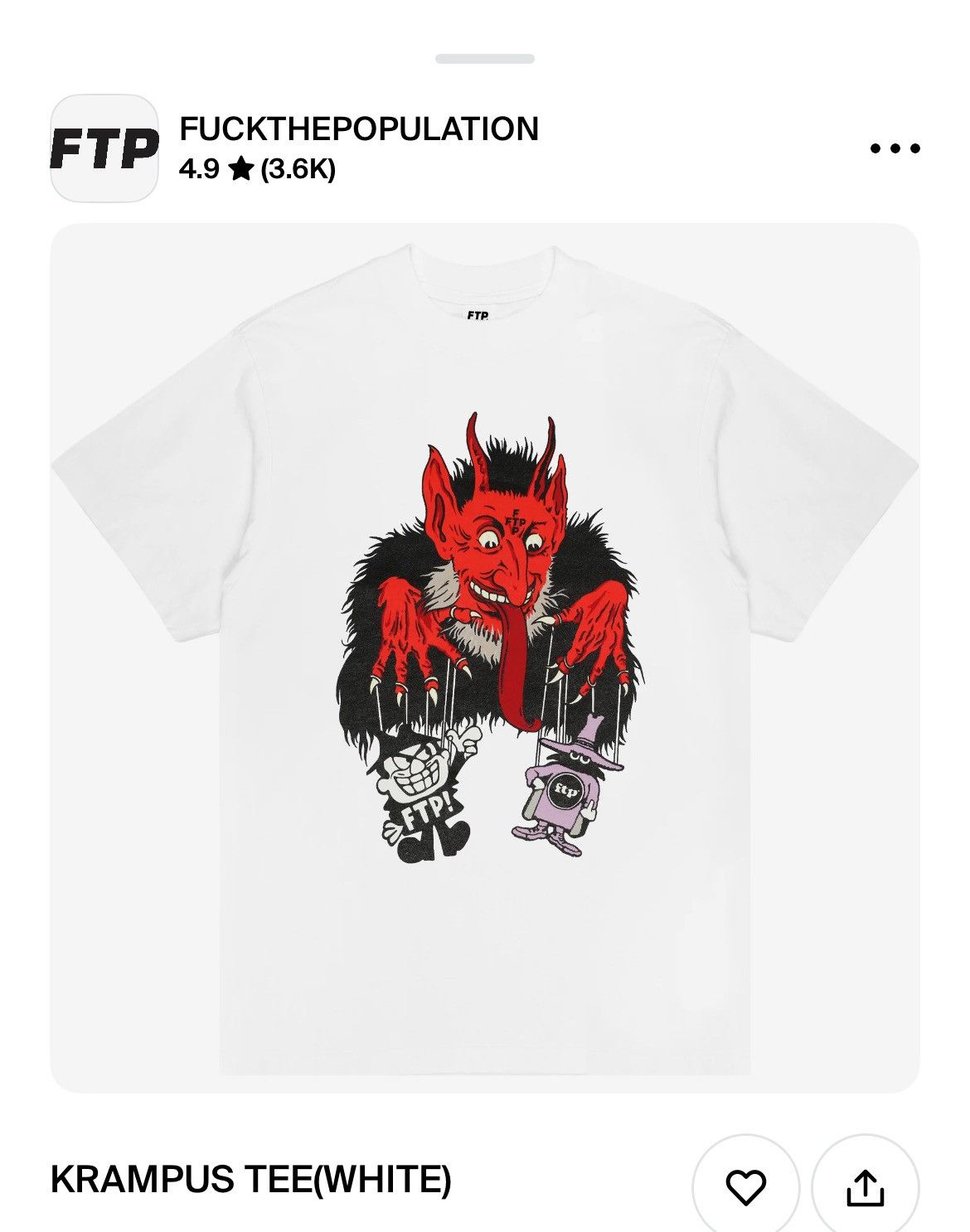 Fuck The Population FTP krampus Tee Size US L / EU 52-54 / 3 - 1 Preview
