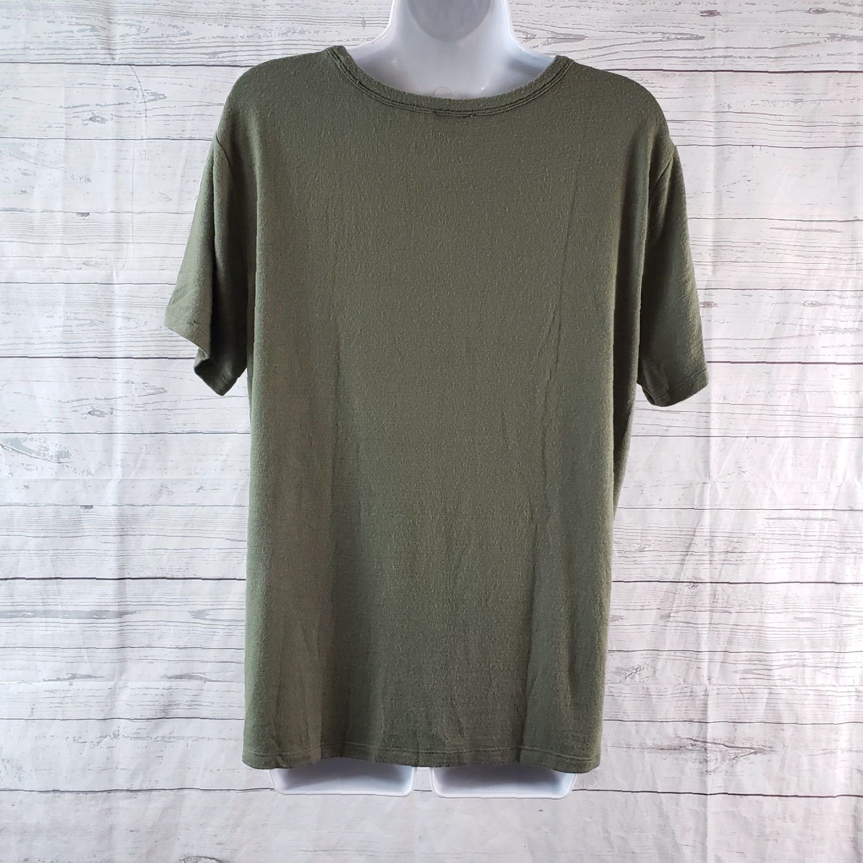 Vintage Wilfred Free Womens Knit Top Sz Large Green Short Sleeve Rayon Blend Shirt Adult Large Green Knit Wilfred Free Womens T-Shirt 90s? Size L / US 10 / IT 46 - 4 Thumbnail