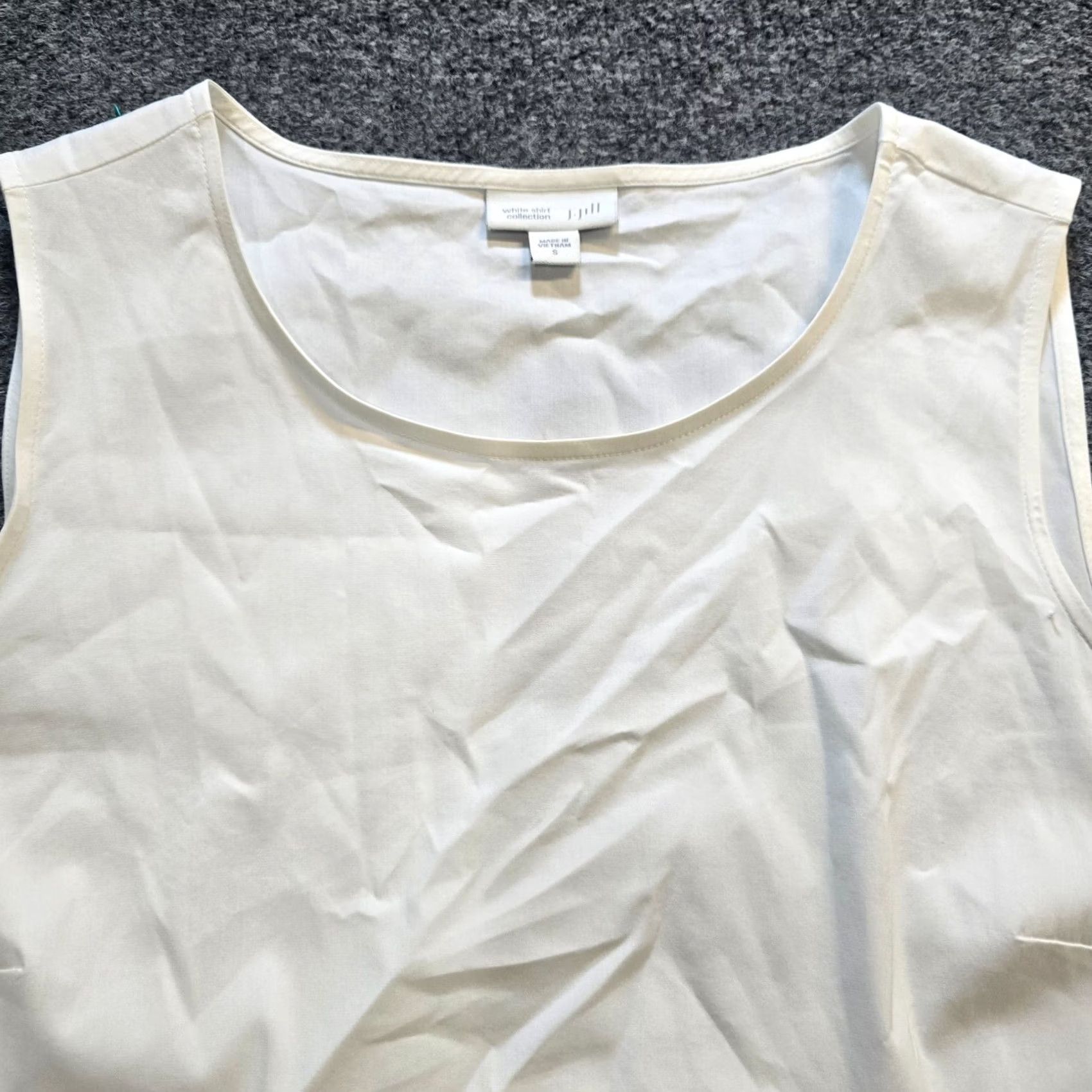 J. Jill J. Jill Top Shirt Womens Small White Sleeveless Tank Pleated Trim Layer Capsule Capsule Size S / US 4 / IT 40 - 2 Thumbnail