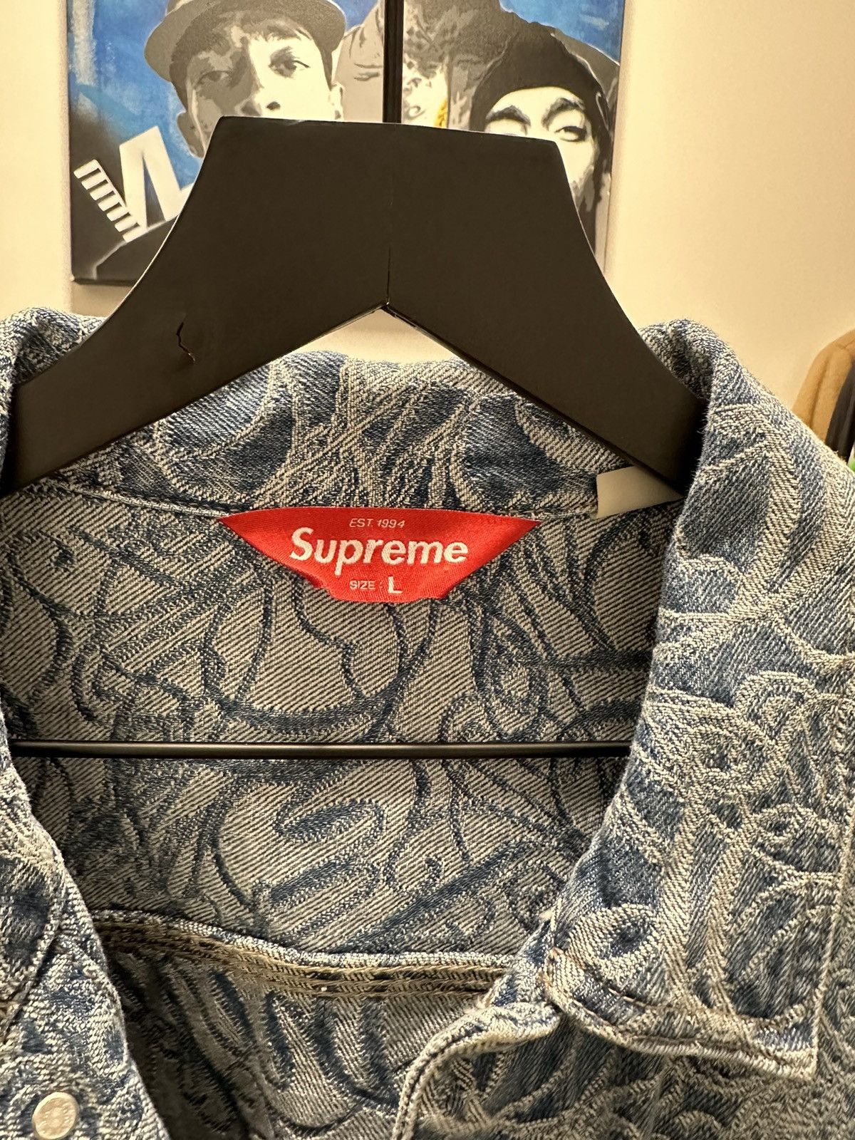 Supreme SUPREME SCRIPT JACQUARD DENIM TRUCKER JACKET Size US L / EU 52-54 / 3 - 2 Thumbnail