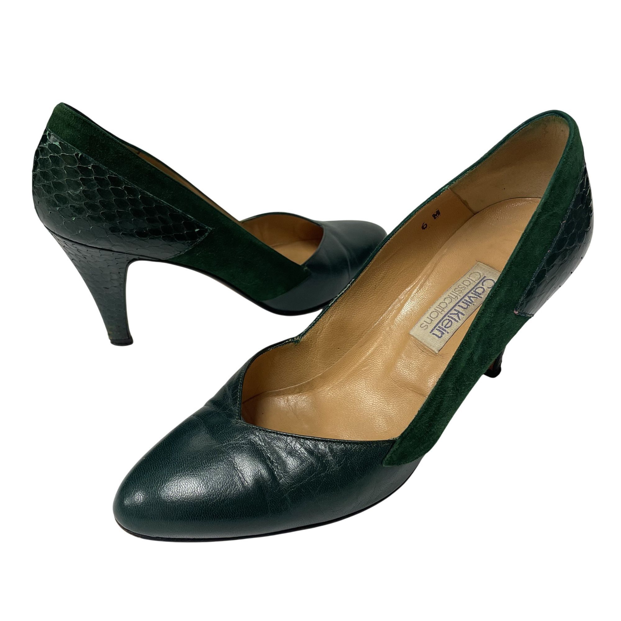 Calvin Klein Vtg Calvin Klein CK SUEDE Leather SNAKESKIN Pumps Size US 6 / IT 36 - 2 Thumbnail