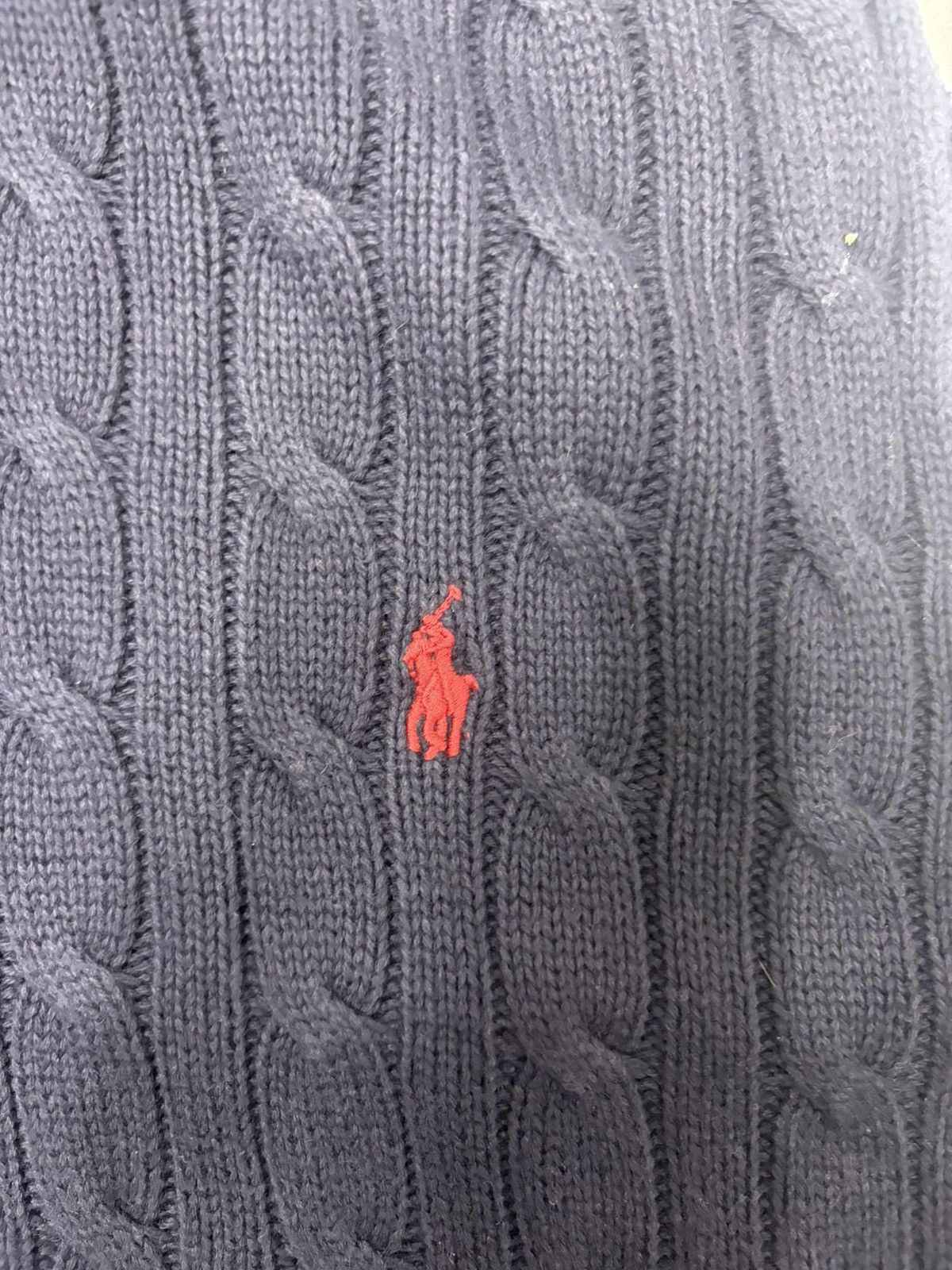 Polo Ralph Lauren Polo Ralph Lauren Cable Knit Hooded Vest- Navy Blue/Red Pony Size US XL / EU 56 / 4 - 3 Thumbnail