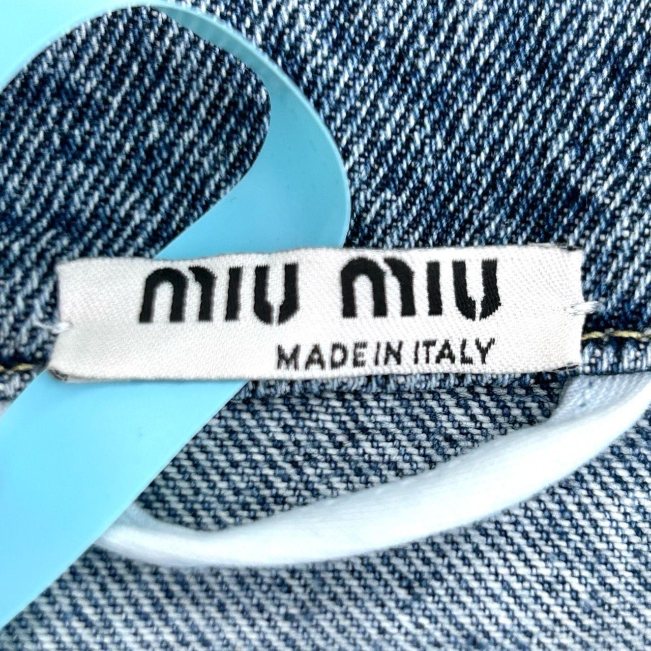 Miu Miu MiuMiu Logo Print Multi-Pocket Vintage Blue Denim Jacket, Si Size M / US 6-8 / IT 42-44 - 2 Thumbnail