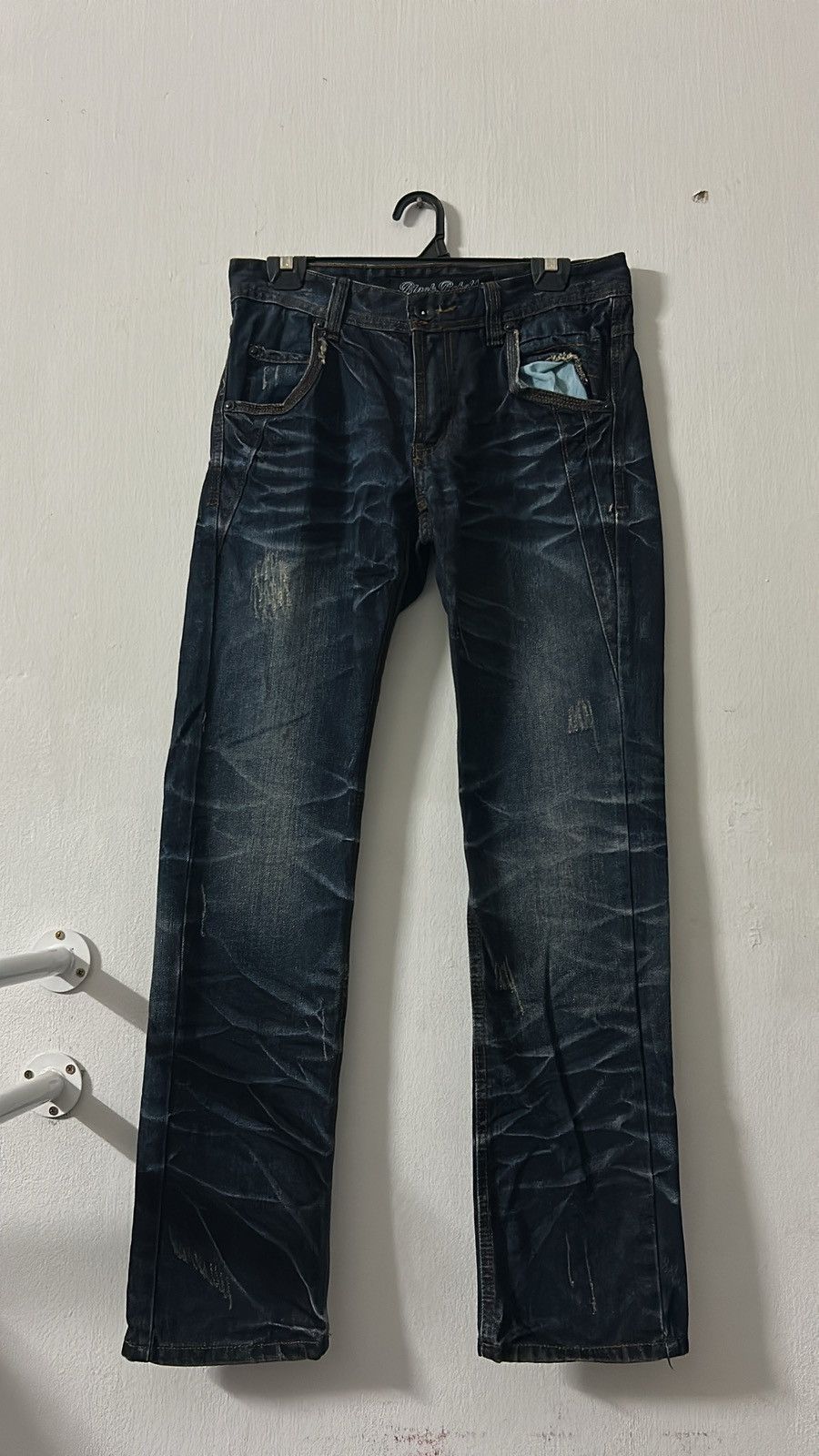 If Six Was Nine × Japanese Brand × Le Grande Bleu (L.G.B.) Japanese Brand Black Rebel Jeans Distress Denim Size US 31 - 1 Thumbnail