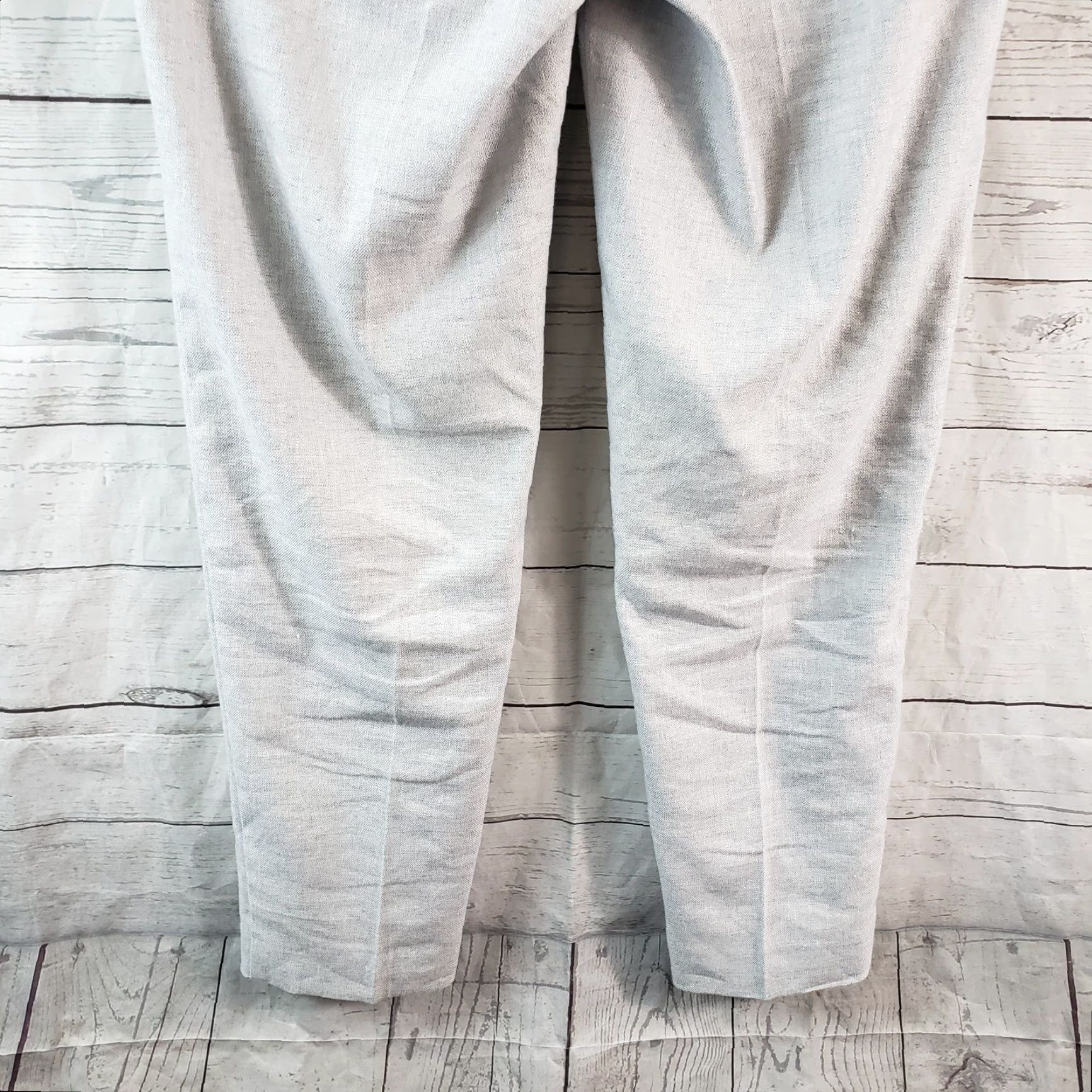 Loft LOFT Womens Pants Sz 2 Blue Gray Mid Rise Belted Linen Blend Dress Pants Womens Clothing Size 26" / US 2 / IT 38 - 5 Thumbnail