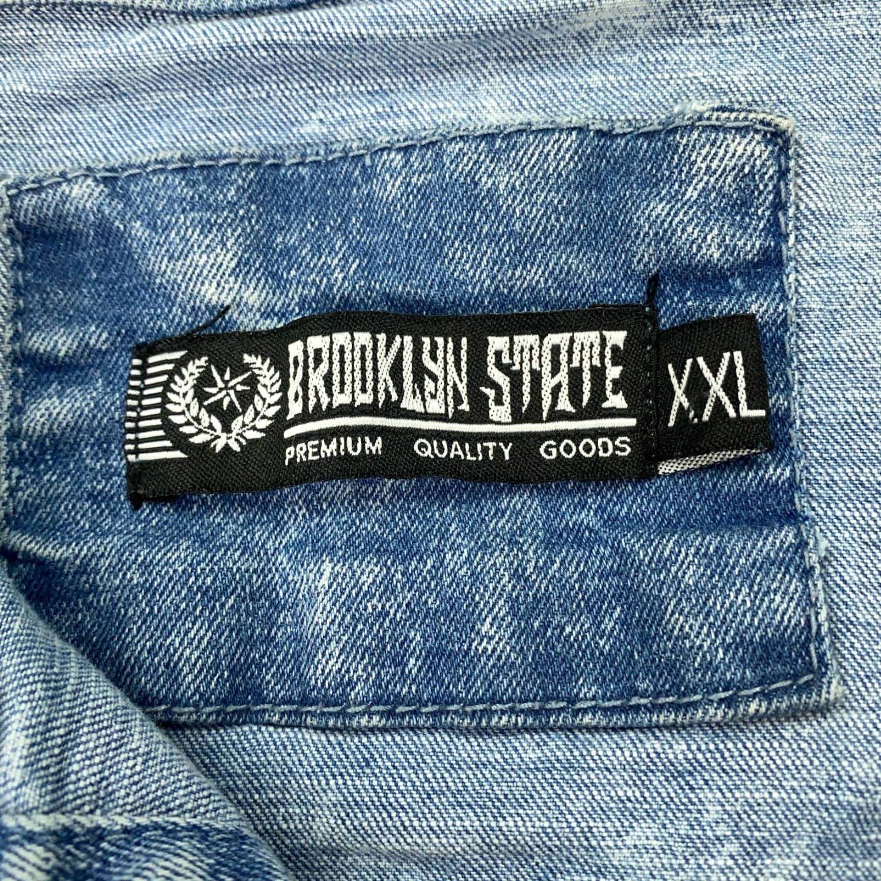 Vintage Brooklyn State Denim Trucker Jacket Mens 2XL Blue Denim Solid Distressed Paint Splatter Casual Wearers Mens Size US XXL / EU 58 / 5 - 3 Thumbnail