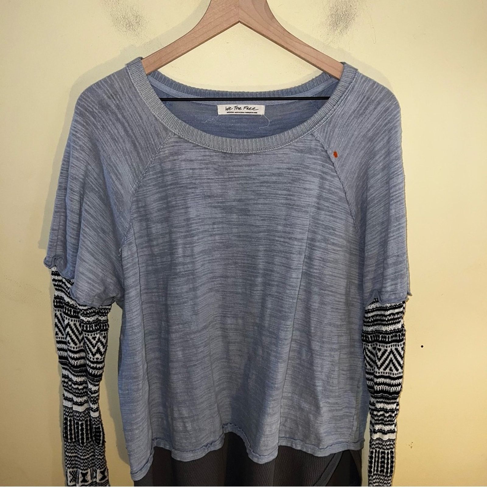 Free People WE THE FREE oversized knit mix crewneck M shabbychic Size L / US 10 / IT 46 - 6 Thumbnail