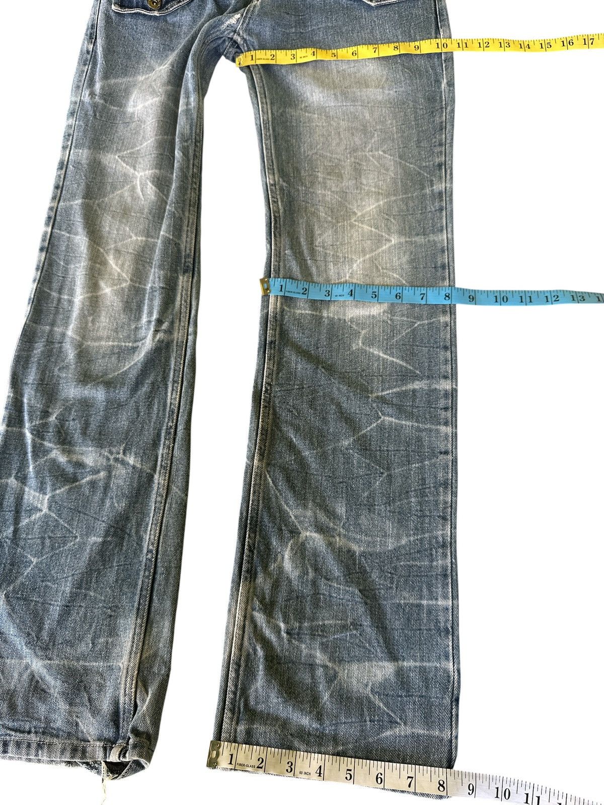 Kapital Distress Double Waist Double Focus Light Blue HoneyComb Size US 32 / EU 48 - 4 Thumbnail