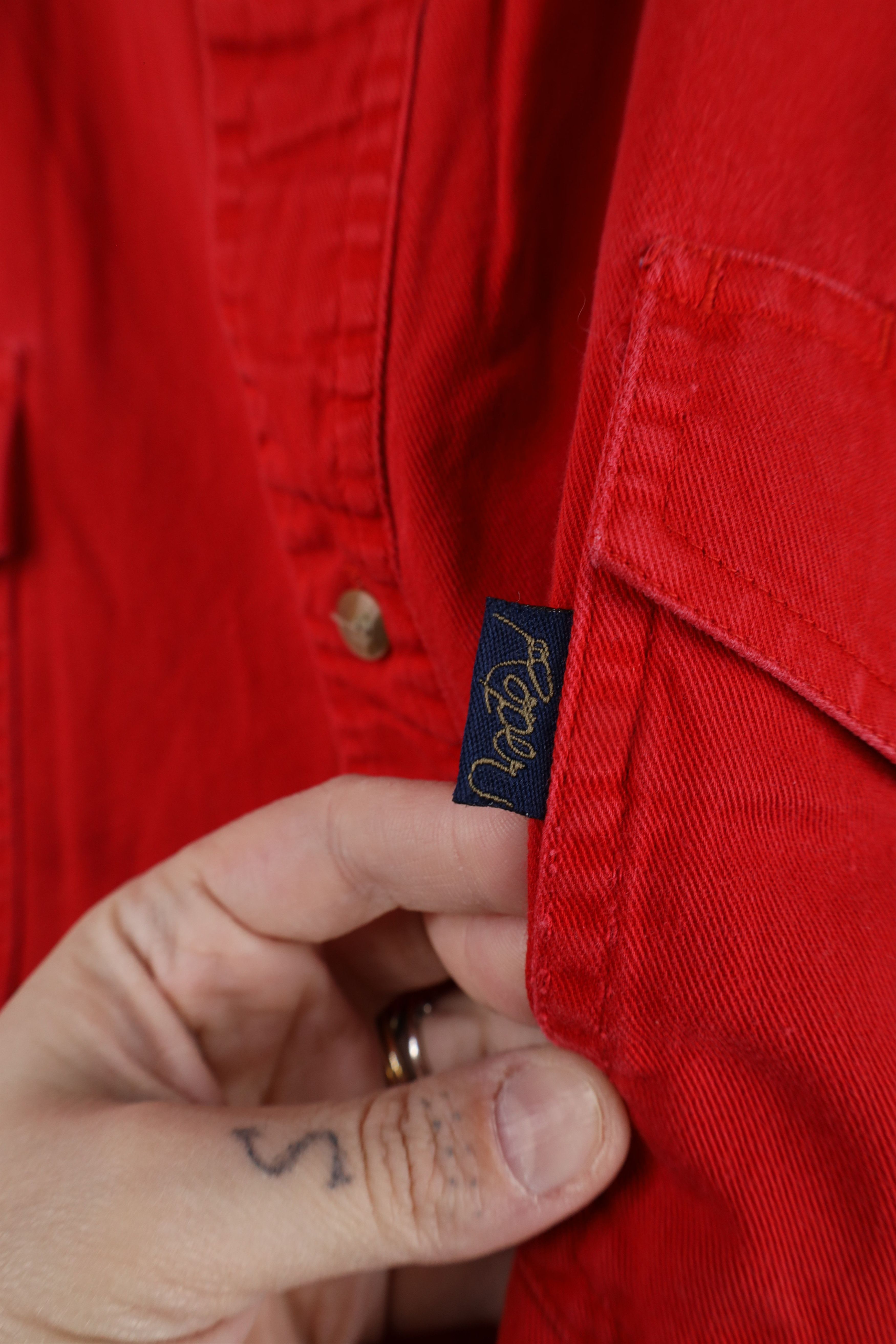 Vintage Vintage 90s Streetwear Collar Western Button Down Shirt Red Size US XXL / EU 58 / 5 - 4 Thumbnail